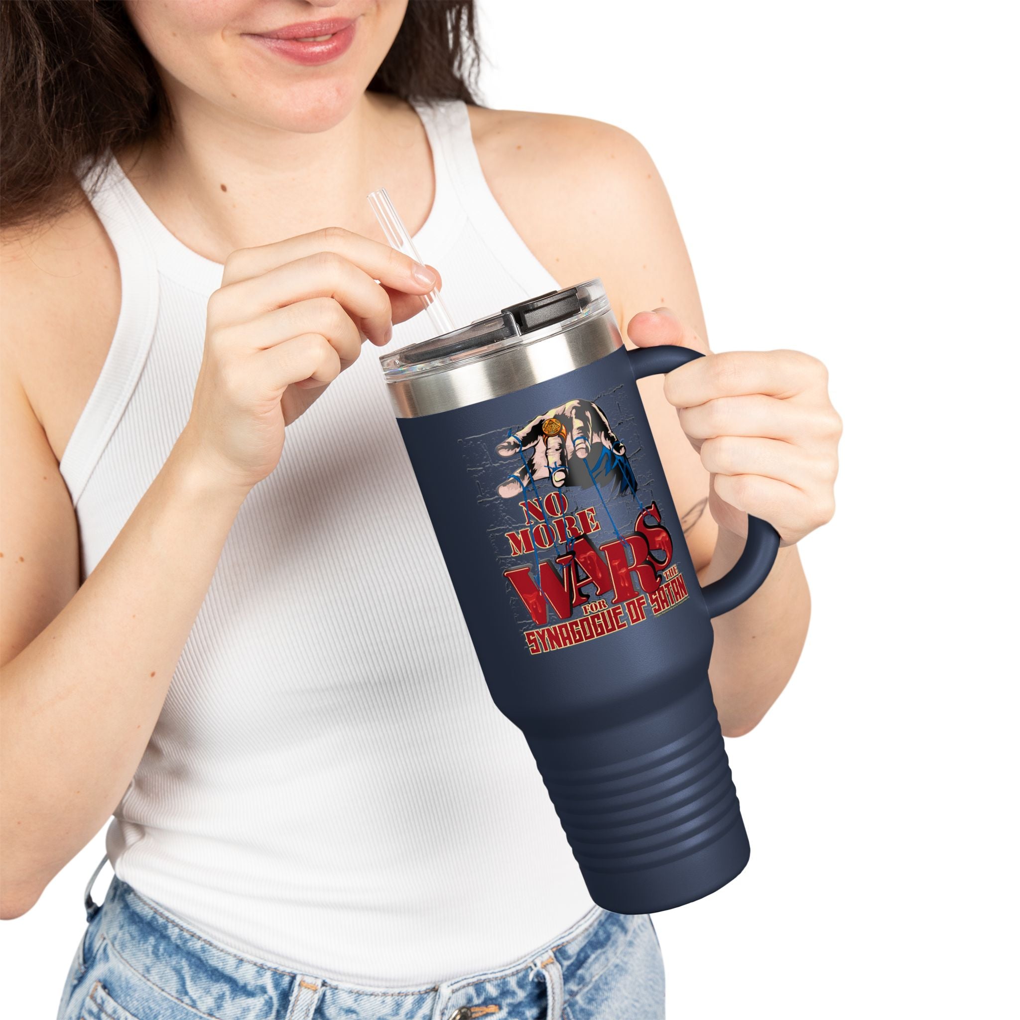 No More Wars for the Synagogue of Satan - 40oz Insulated Travel Mug