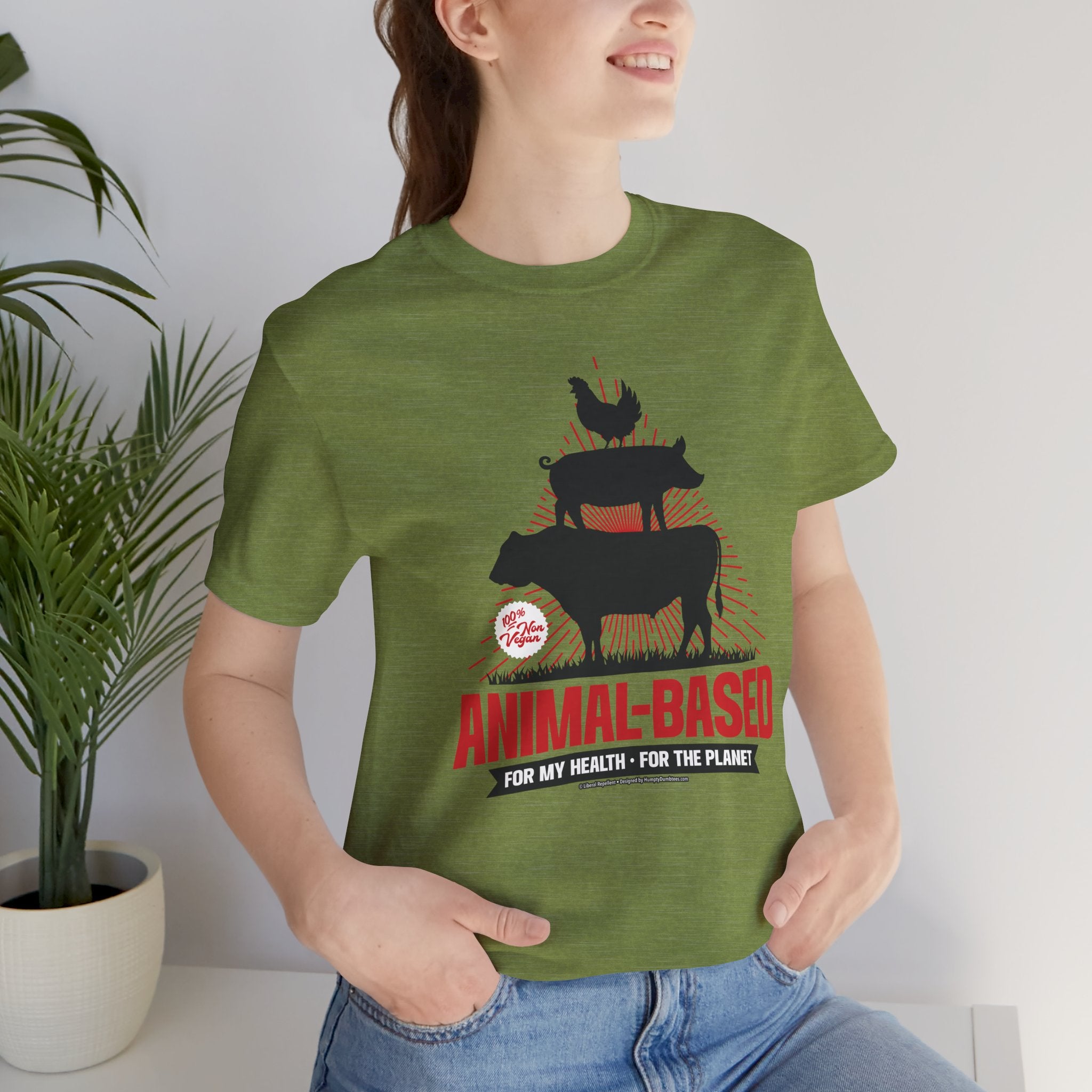 Animal-Based For My Health, For The Planet - Unisex Soft Cotton Short Sleeve T-Shirt