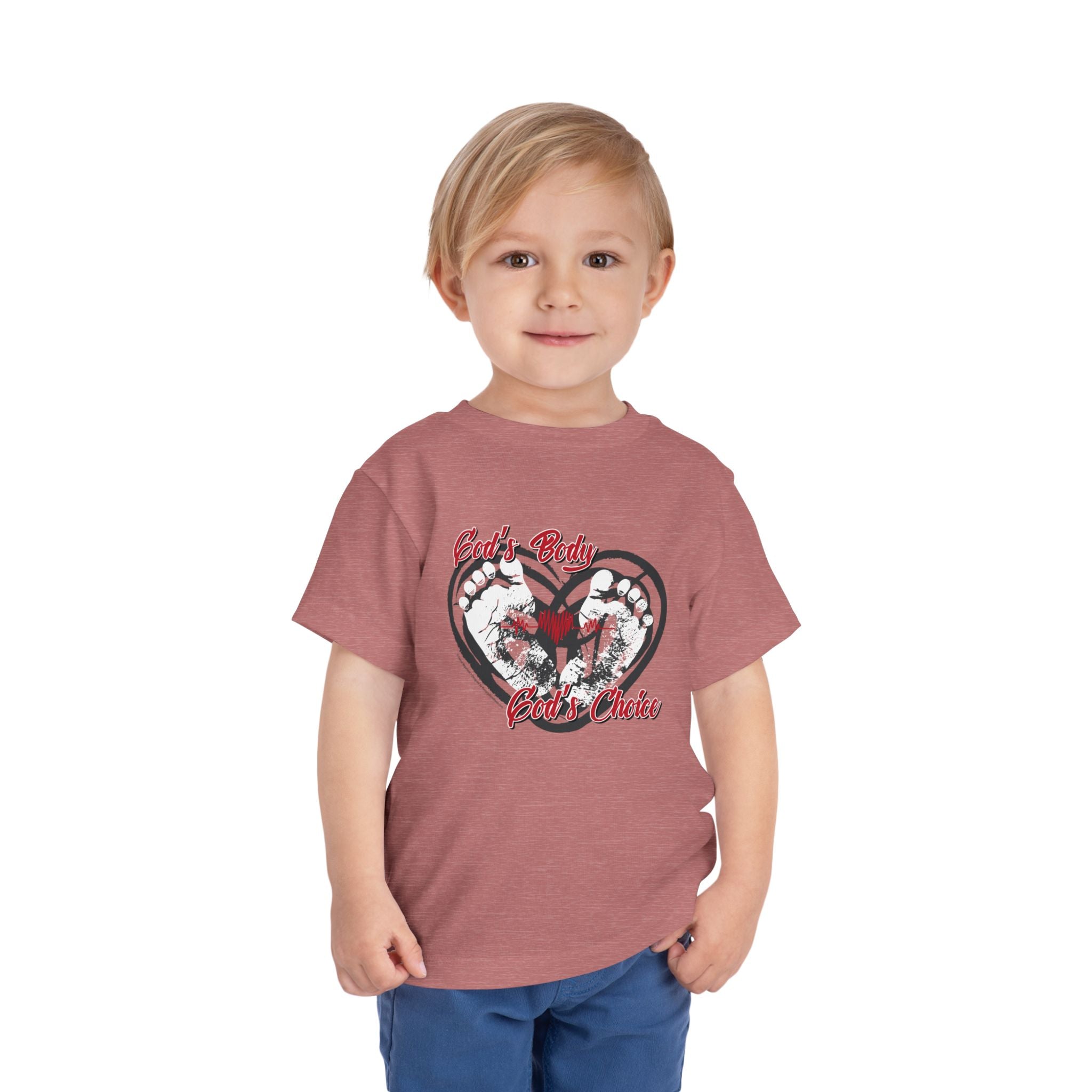 God's Body, God's Choice - Toddler Soft Cotton Short Sleeve T-Shirt
