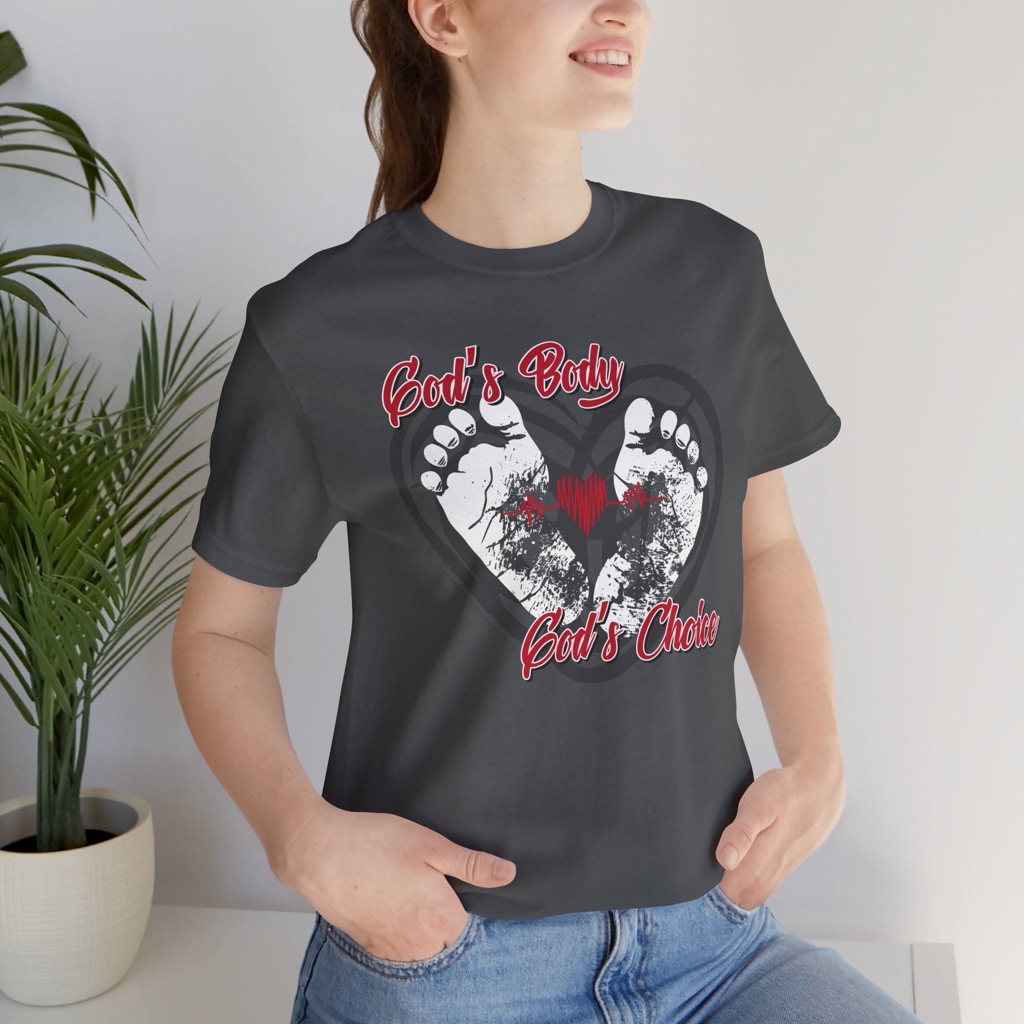 God's Body, God's Choice - Unisex Soft Cotton Short Sleeve T-Shirt