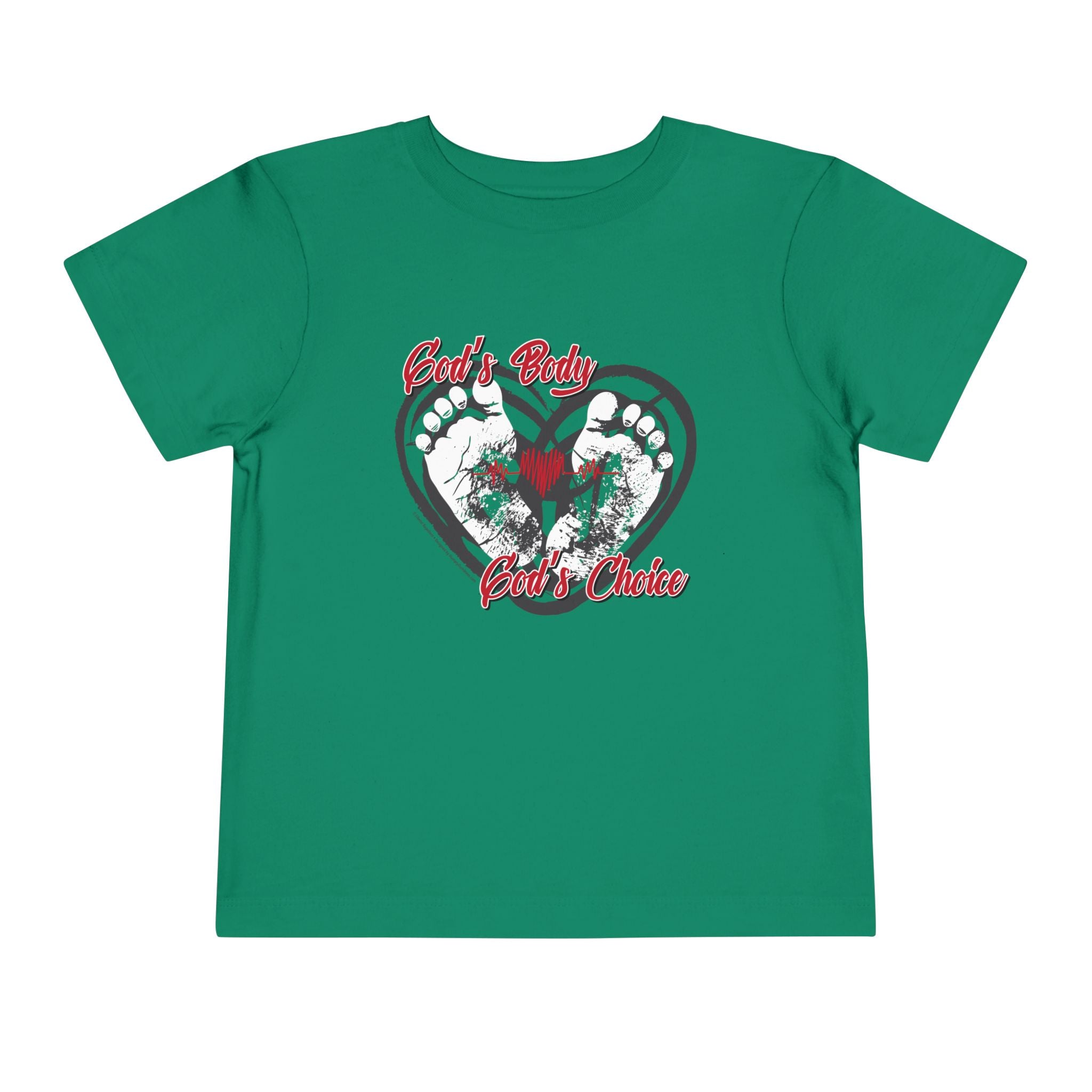 God's Body, God's Choice - Toddler Soft Cotton Short Sleeve T-Shirt