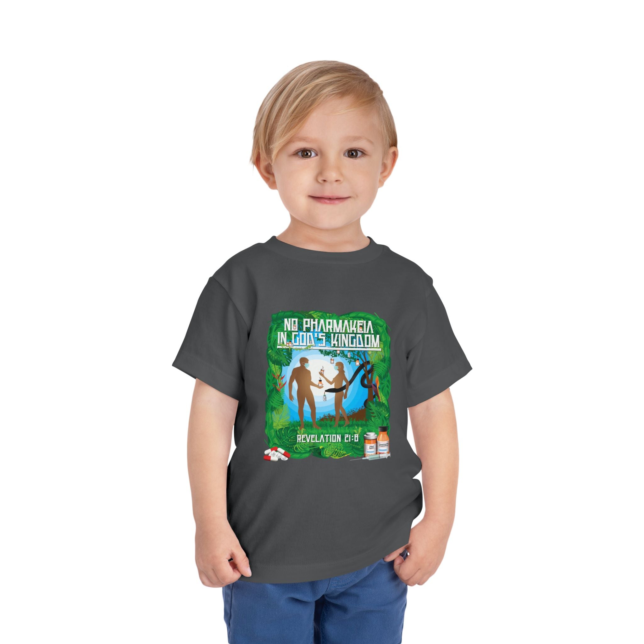 No Pharmakeia in God's Kingdom - Toddler Soft Cotton Short Sleeve T-Shirt
