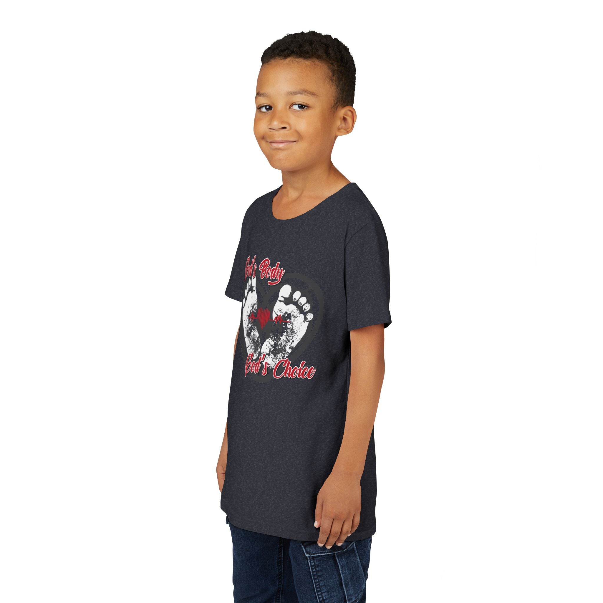 God's Body, God's Choice - Youth Soft Cotton Short Sleeve T-Shirt