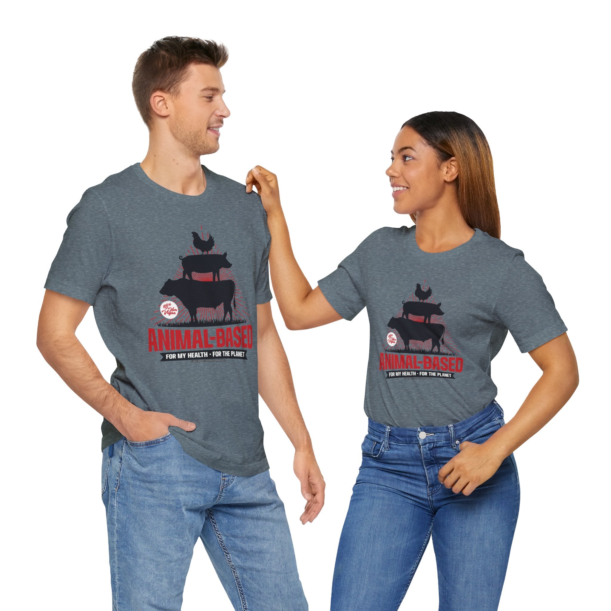 Animal-Based For My Health, For The Planet - Unisex Soft Cotton Short Sleeve T-Shirt