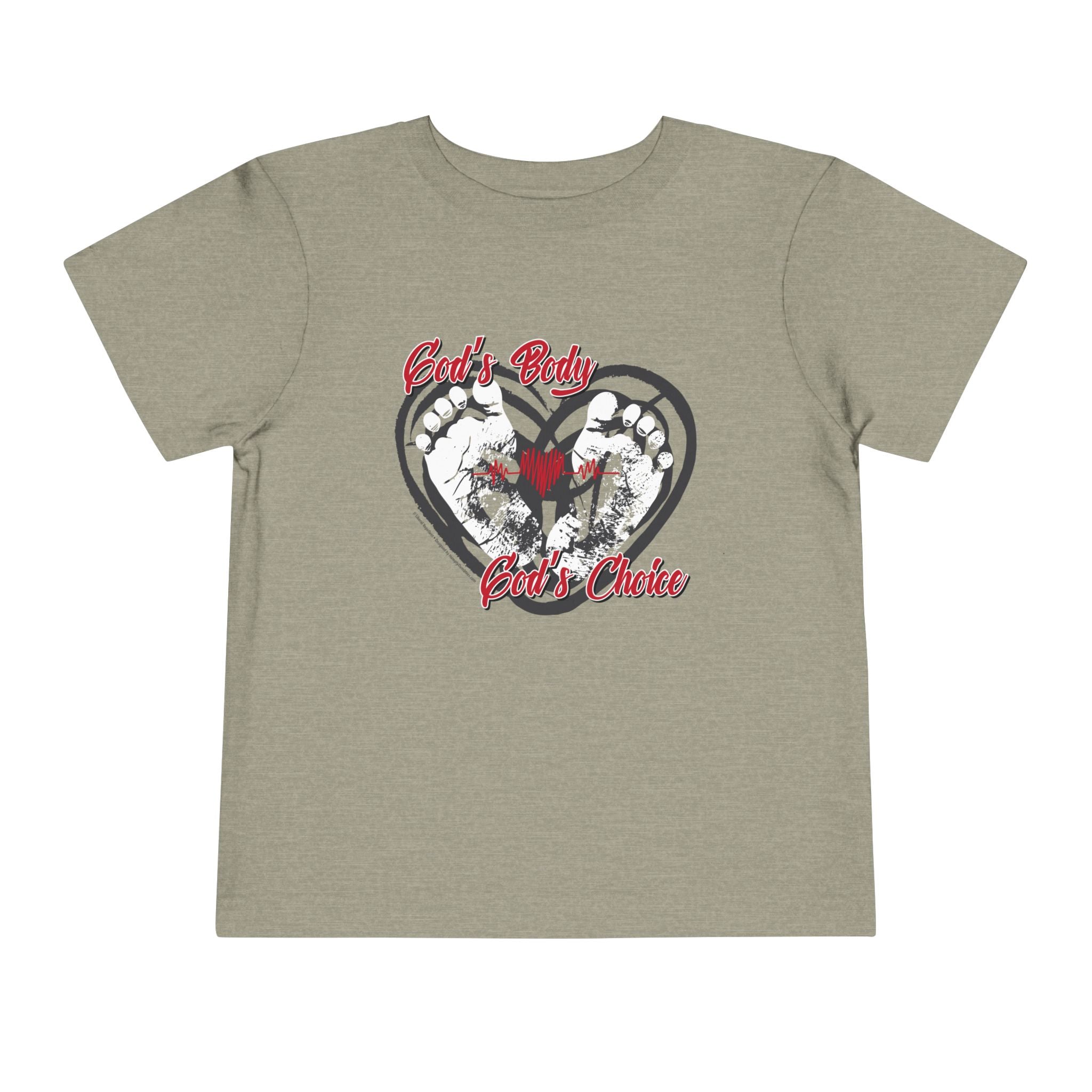 God's Body, God's Choice - Toddler Soft Cotton Short Sleeve T-Shirt