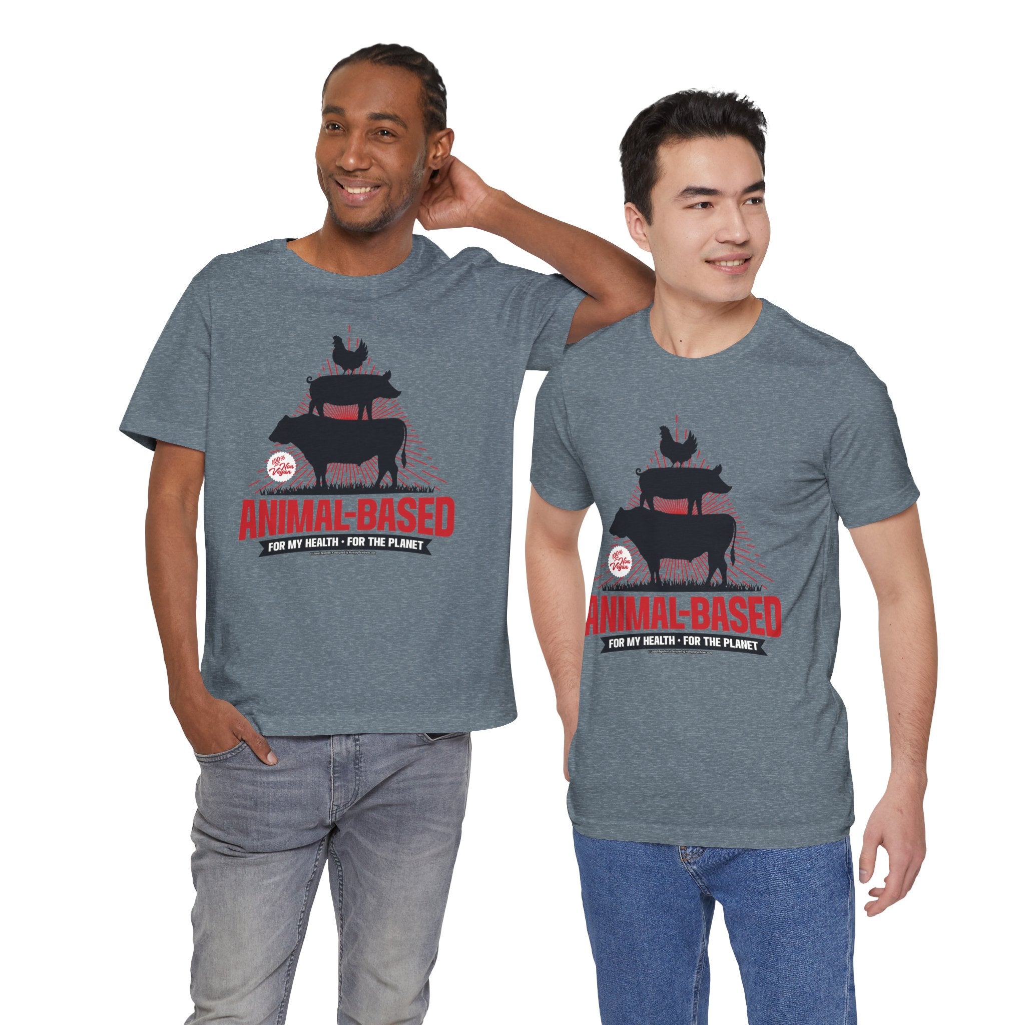 Animal-Based For My Health, For The Planet - Unisex Soft Cotton Short Sleeve T-Shirt
