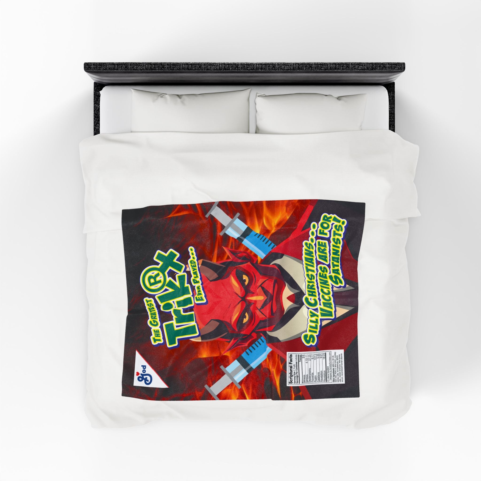 Silly Christians, Vaccines are for Satanists - Eco-Friendly Velveteen Plush Blanket