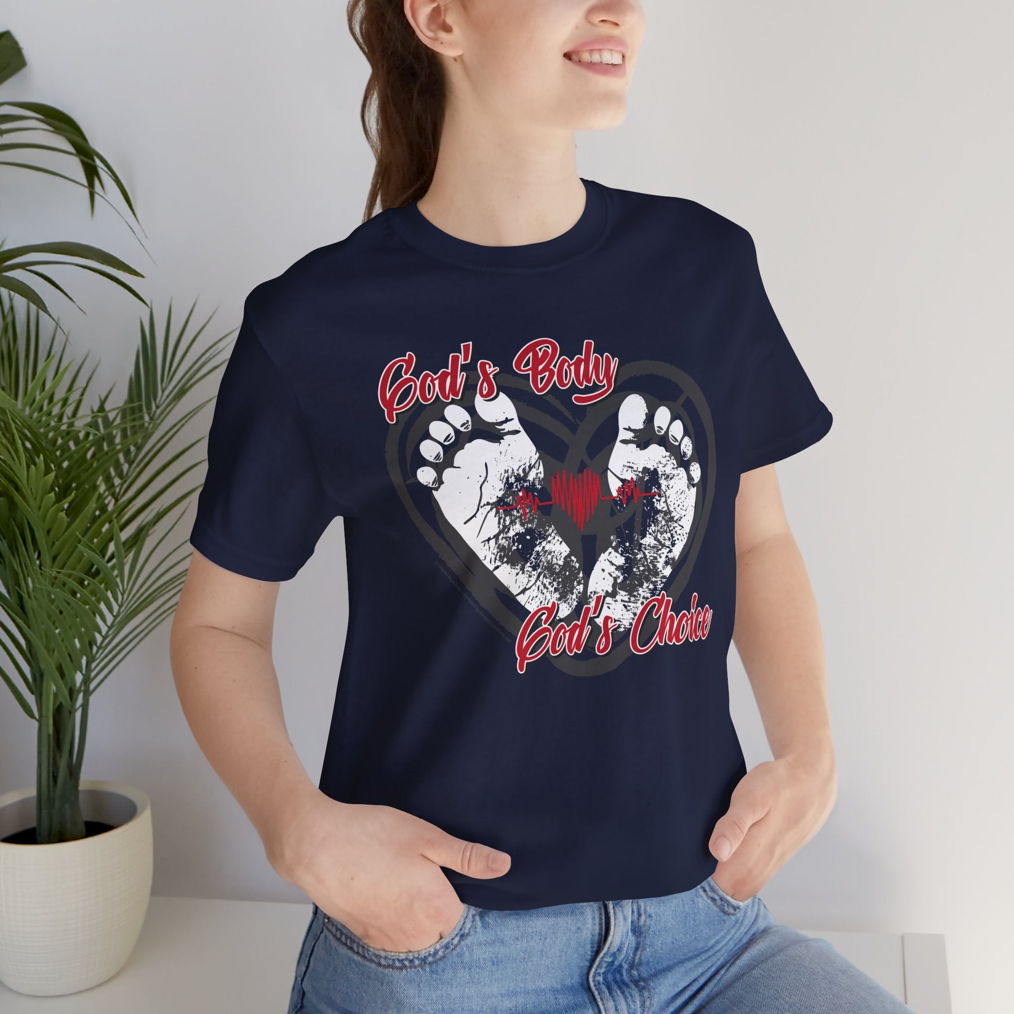 God's Body, God's Choice - Unisex Soft Cotton Short Sleeve T-Shirt
