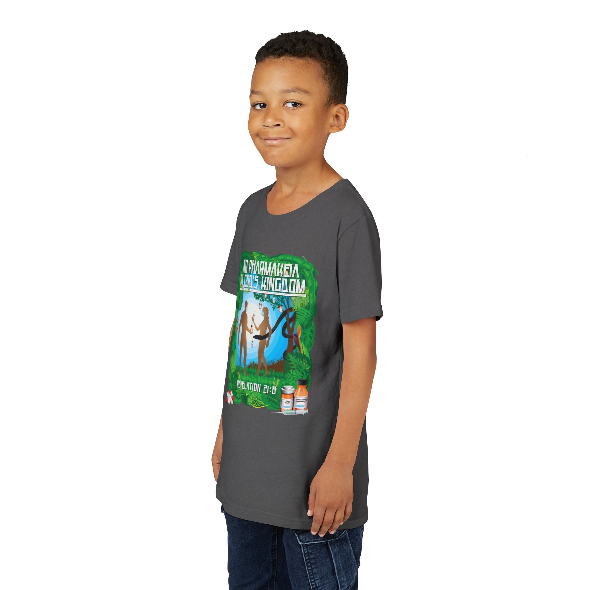 No Pharmakeia in God's Kingdom - Youth Soft Cotton Short Sleeve T-Shirt