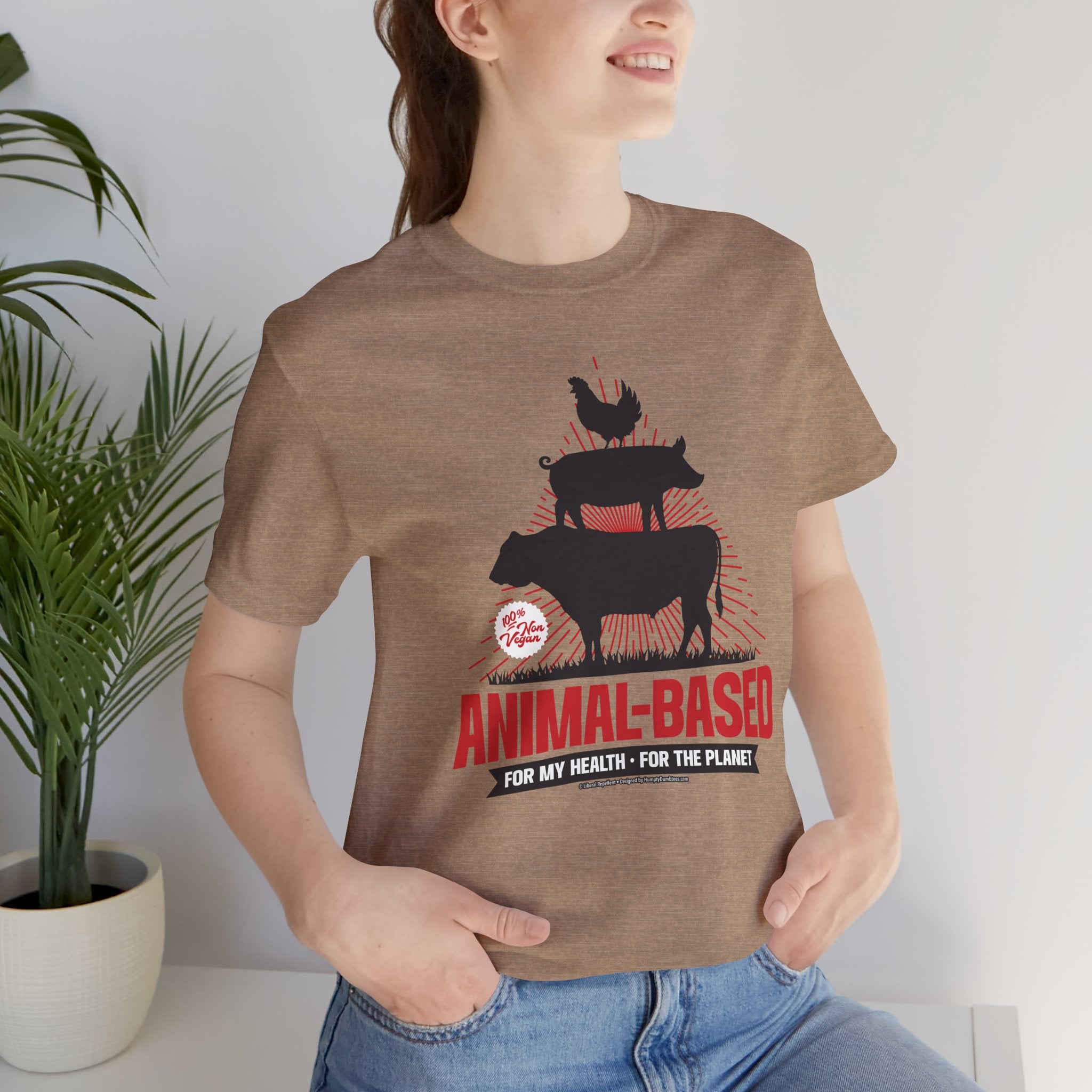 Animal-Based For My Health, For The Planet - Unisex Soft Cotton Short Sleeve T-Shirt
