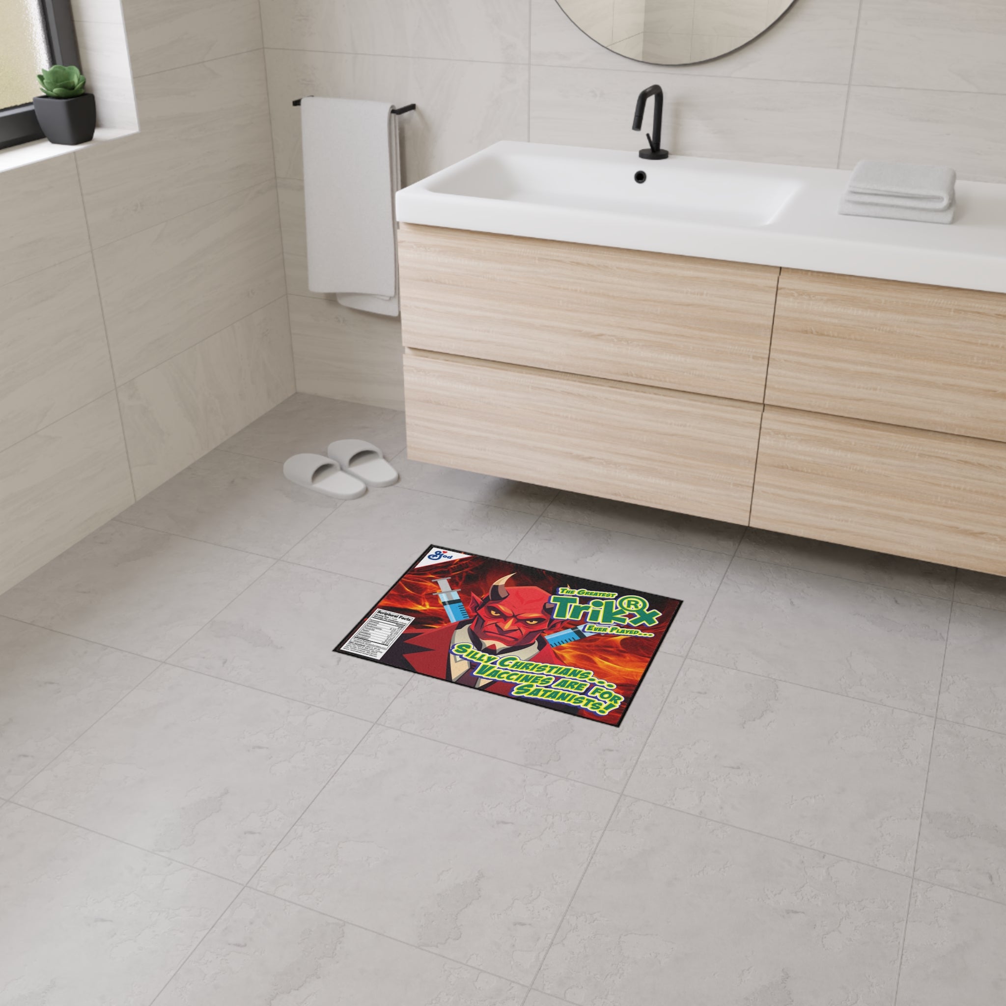Silly Christians, Vaccines are for Satanists - Heavy Duty Floor Mat