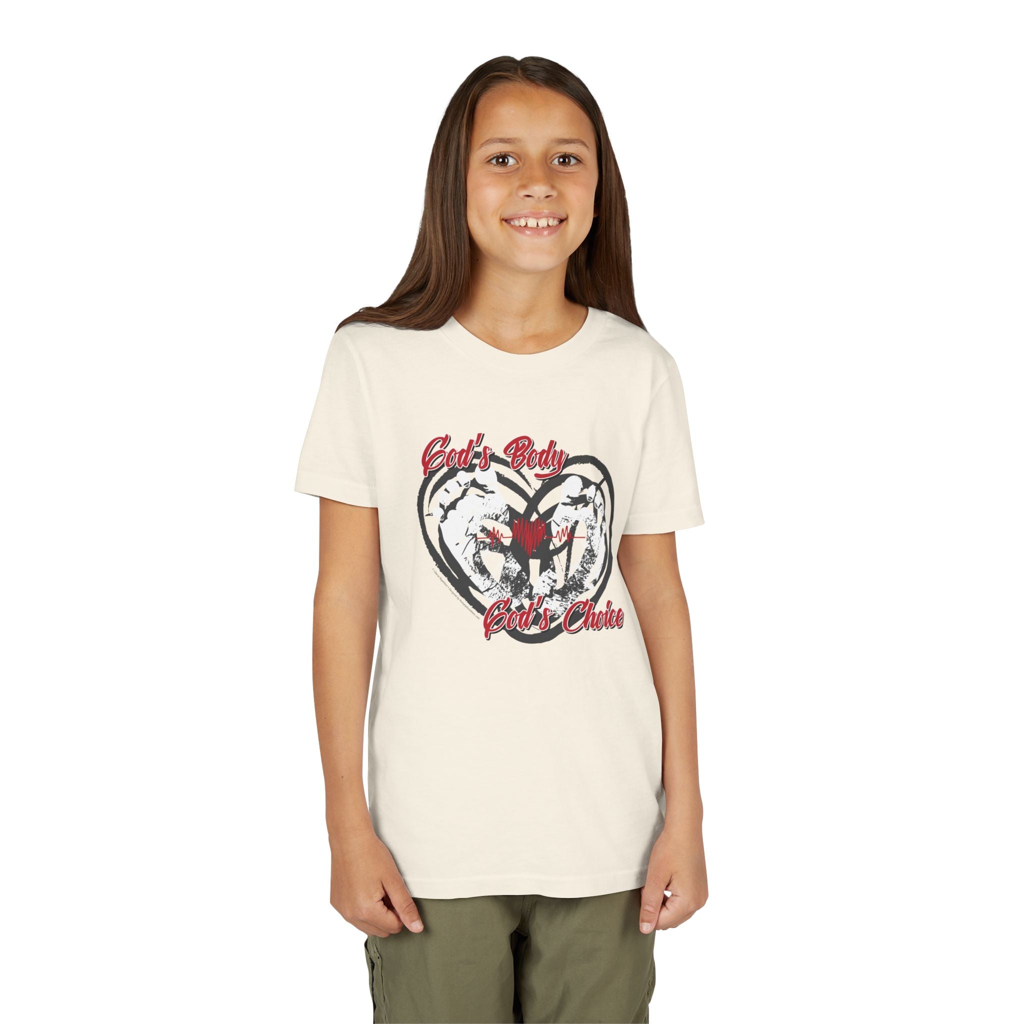 God's Body, God's Choice - Youth Soft Cotton Short Sleeve T-Shirt