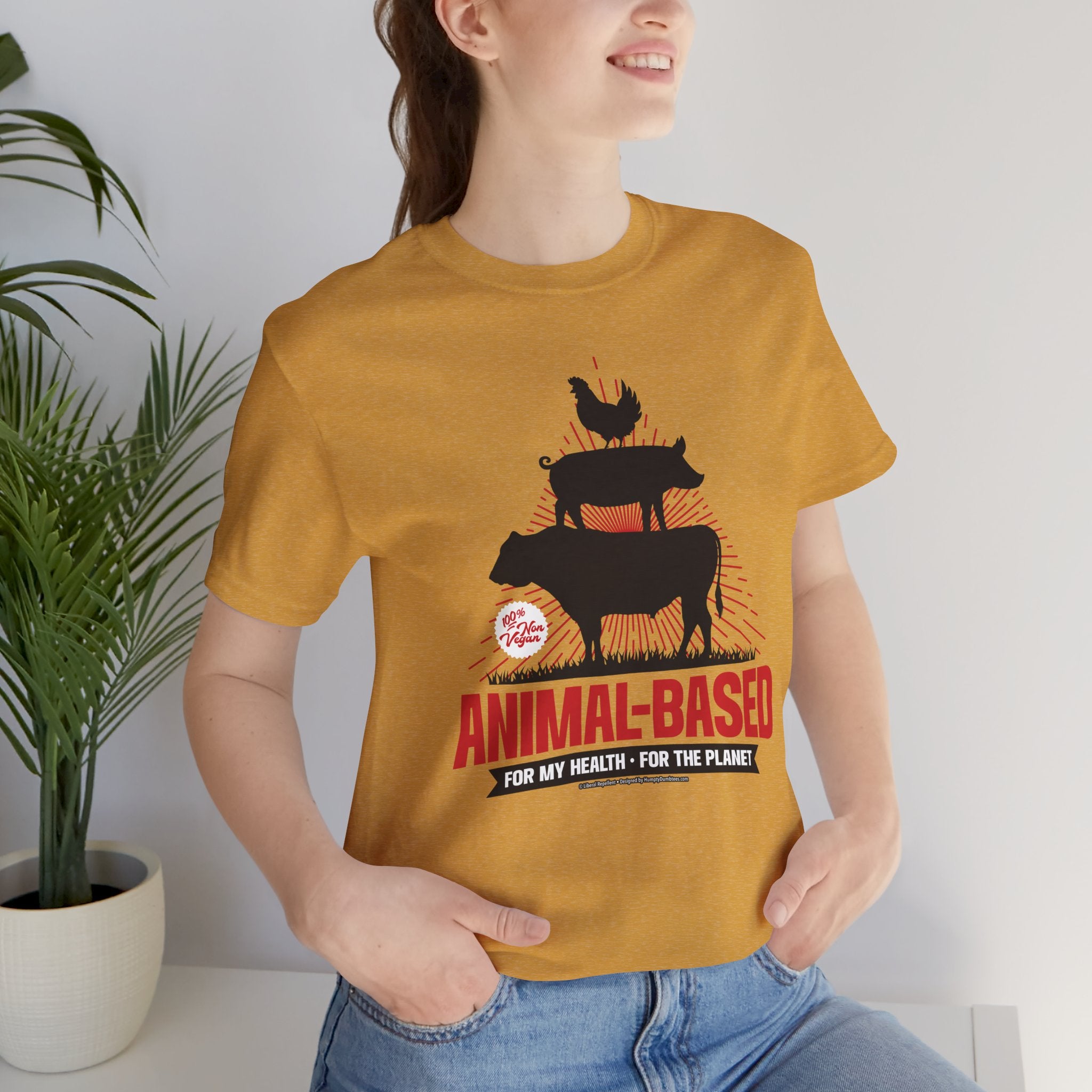 Animal-Based For My Health, For The Planet - Unisex Soft Cotton Short Sleeve T-Shirt