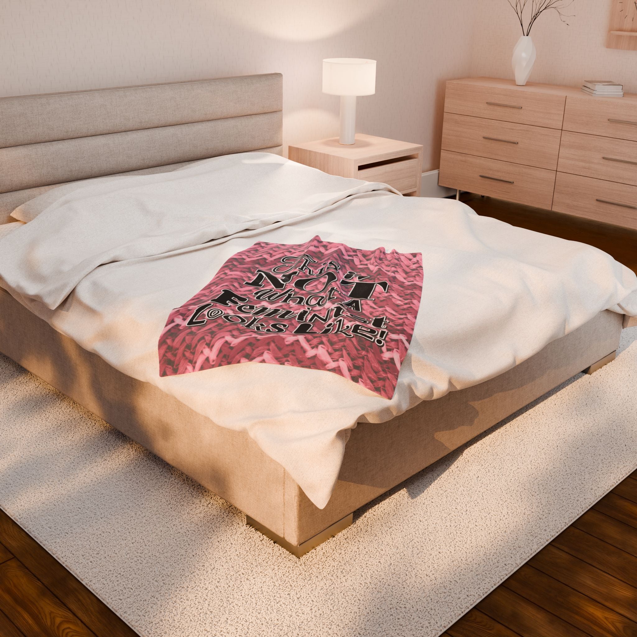 This is NOT What a Feminist Looks Like - Eco-Friendly Velveteen Plush Blanket