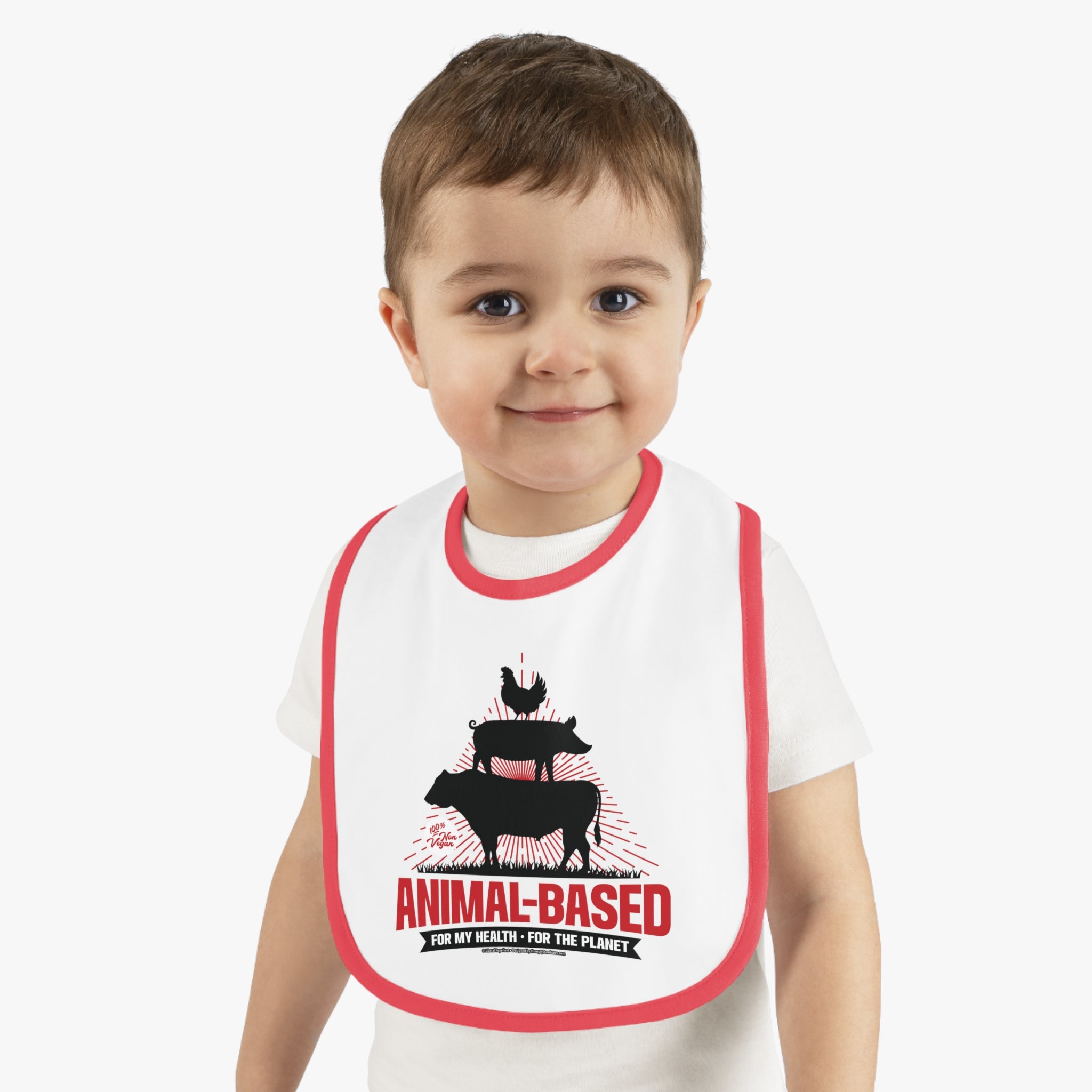 Animal Based - Infant Soft Cotton Bib with Contrast Trim
