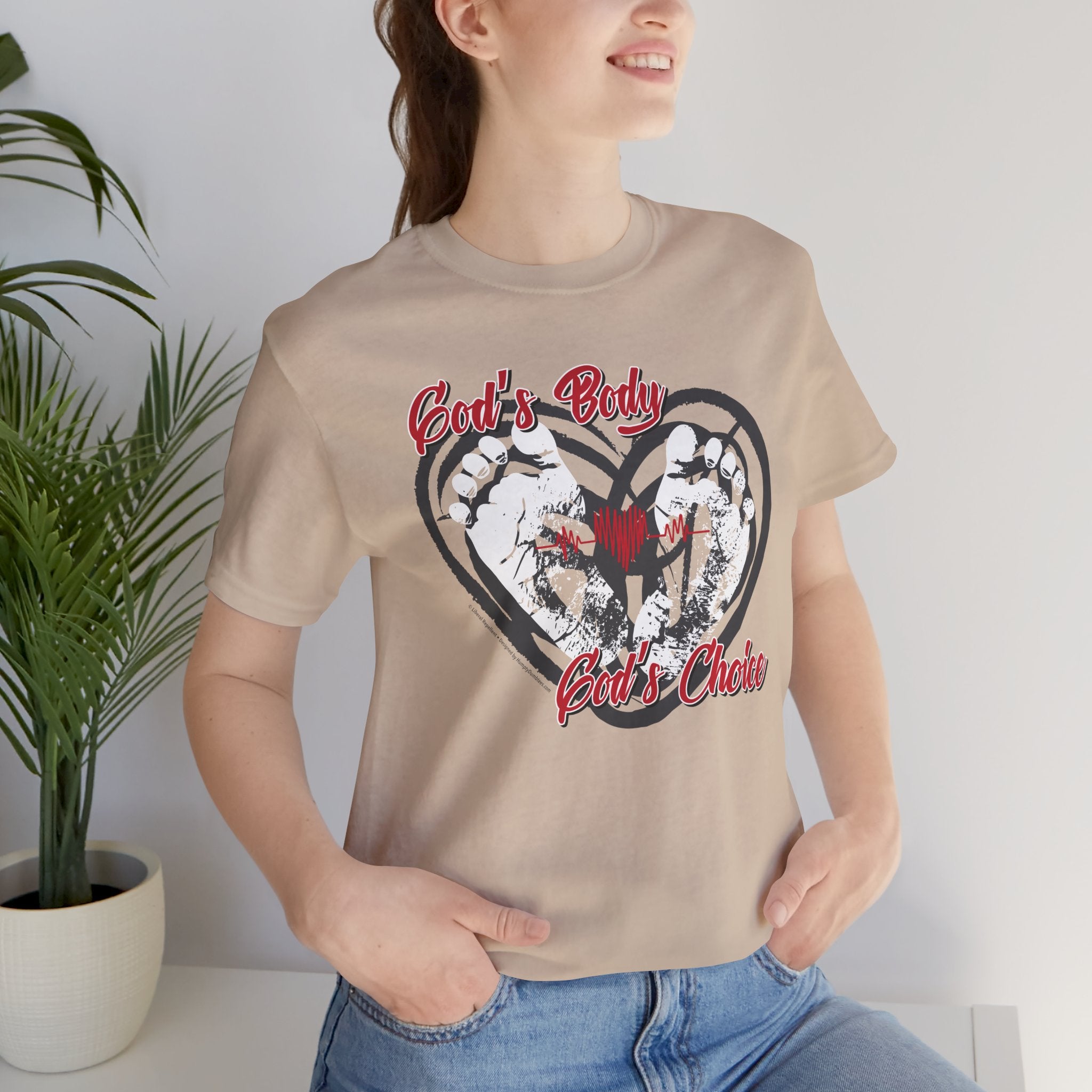God's Body, God's Choice - Unisex Soft Cotton Short Sleeve T-Shirt