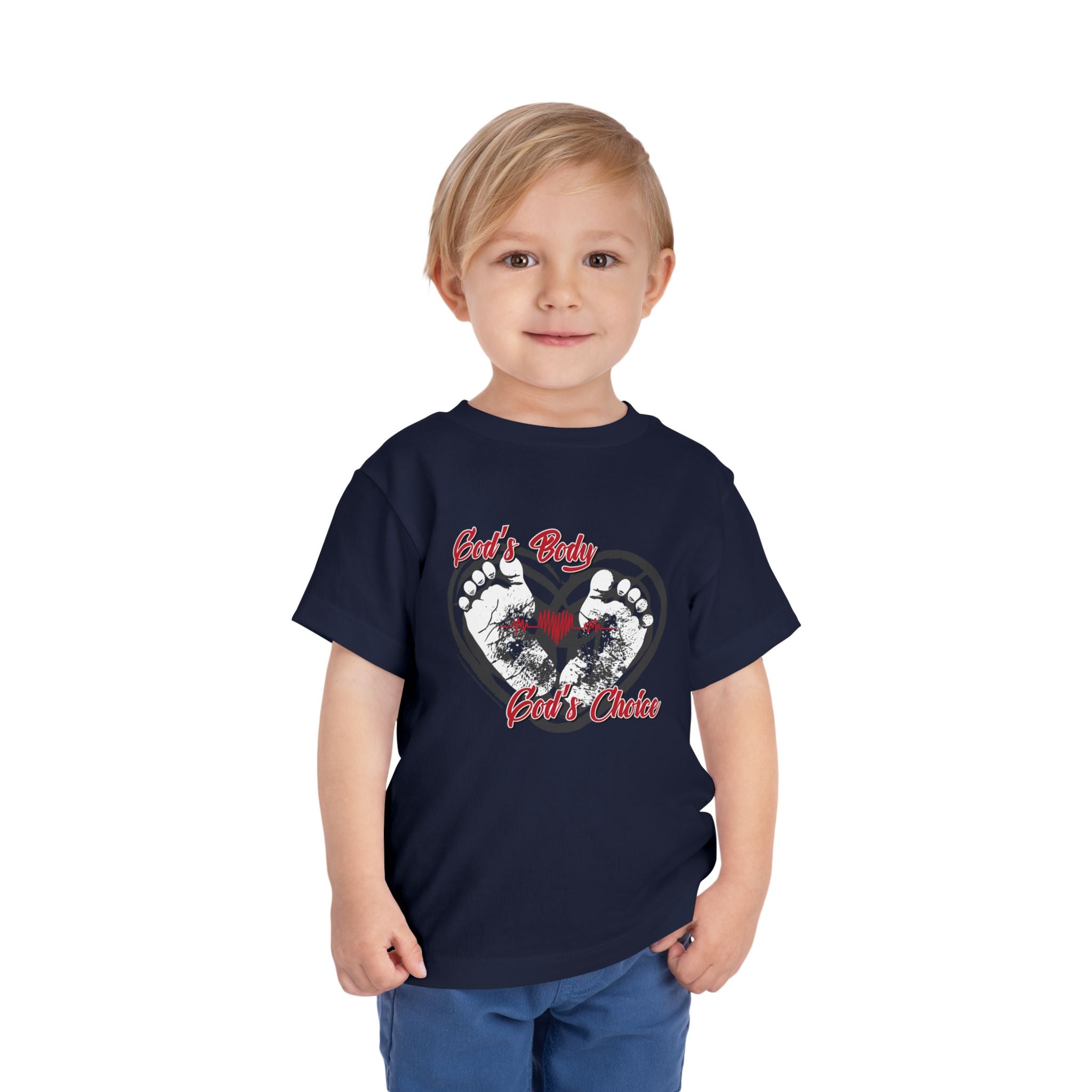 God's Body, God's Choice - Toddler Soft Cotton Short Sleeve T-Shirt