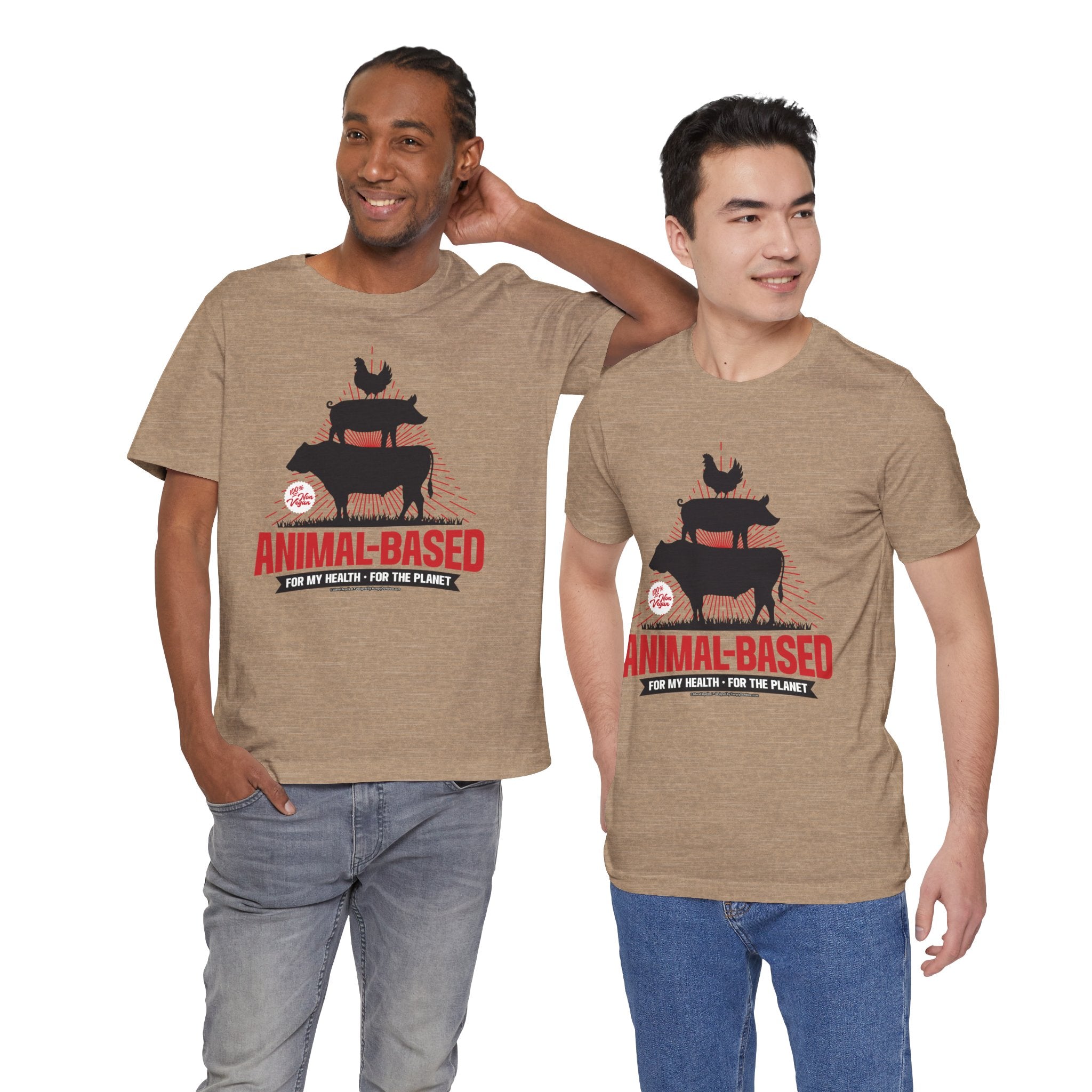 Animal-Based For My Health, For The Planet - Unisex Soft Cotton Short Sleeve T-Shirt