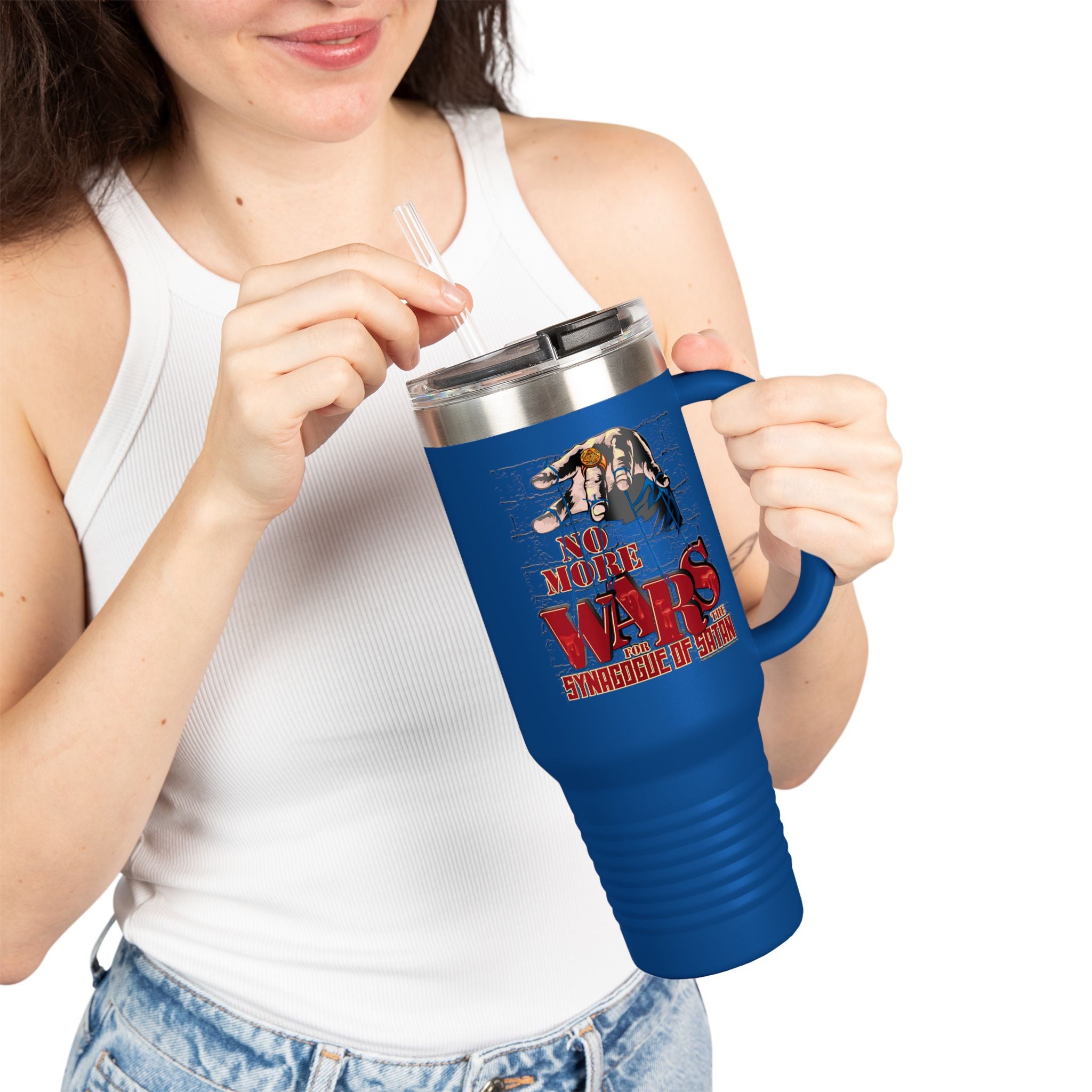 No More Wars for the Synagogue of Satan - 40oz Insulated Travel Mug