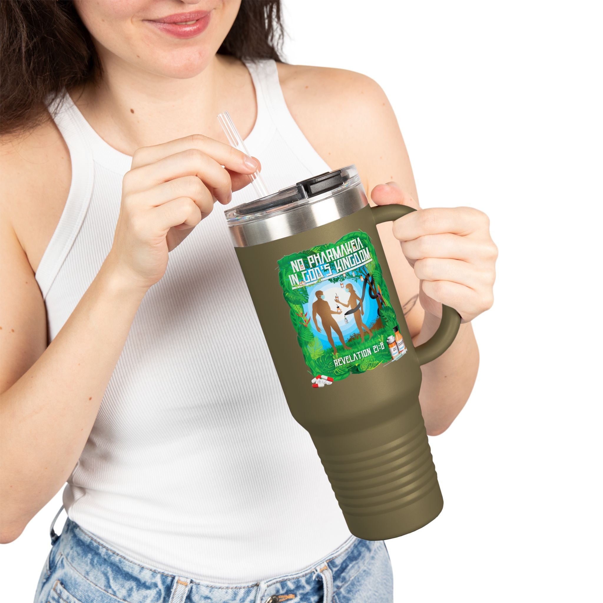 No Pharmakeia in God's Kingdom - 40oz Insulated Travel Mug