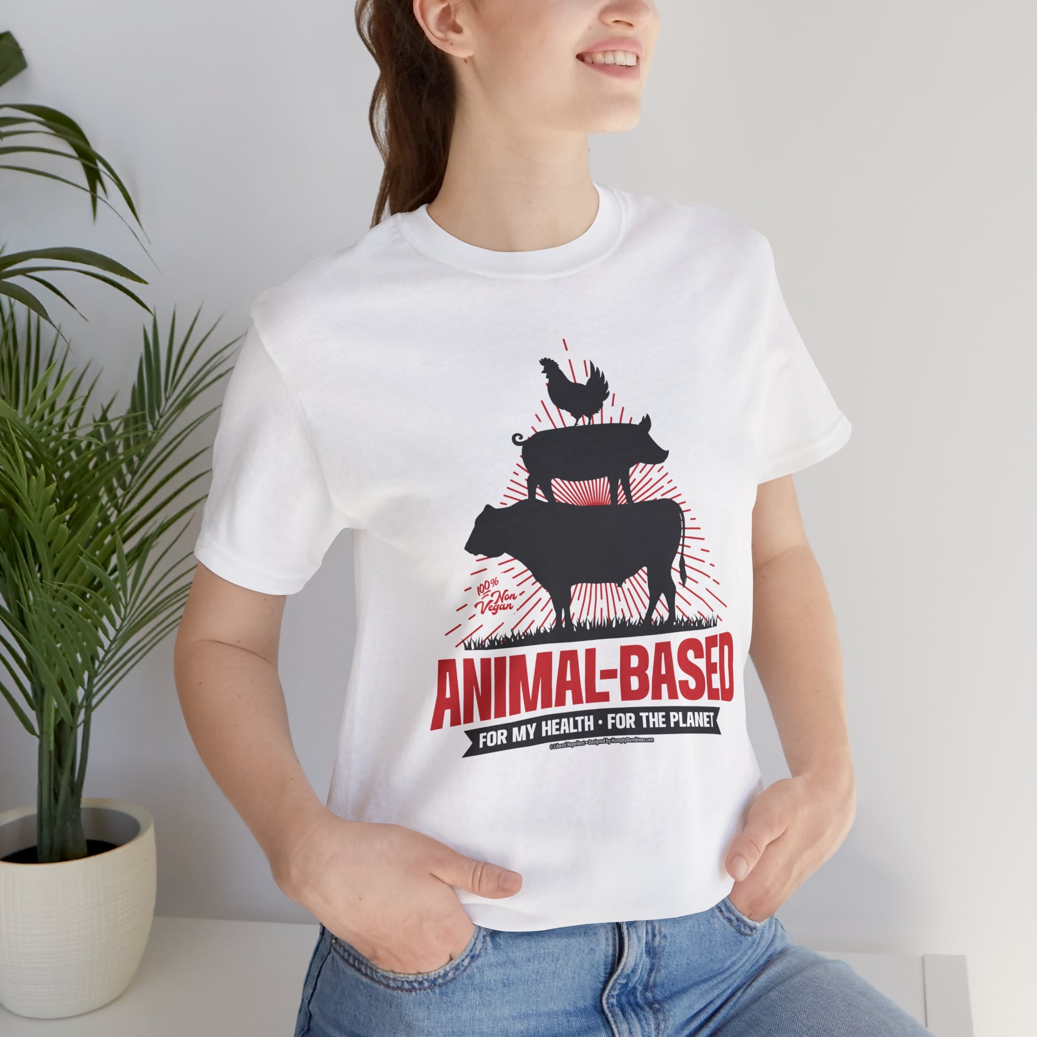 Animal-Based For My Health, For The Planet - Unisex Soft Cotton Short Sleeve T-Shirt