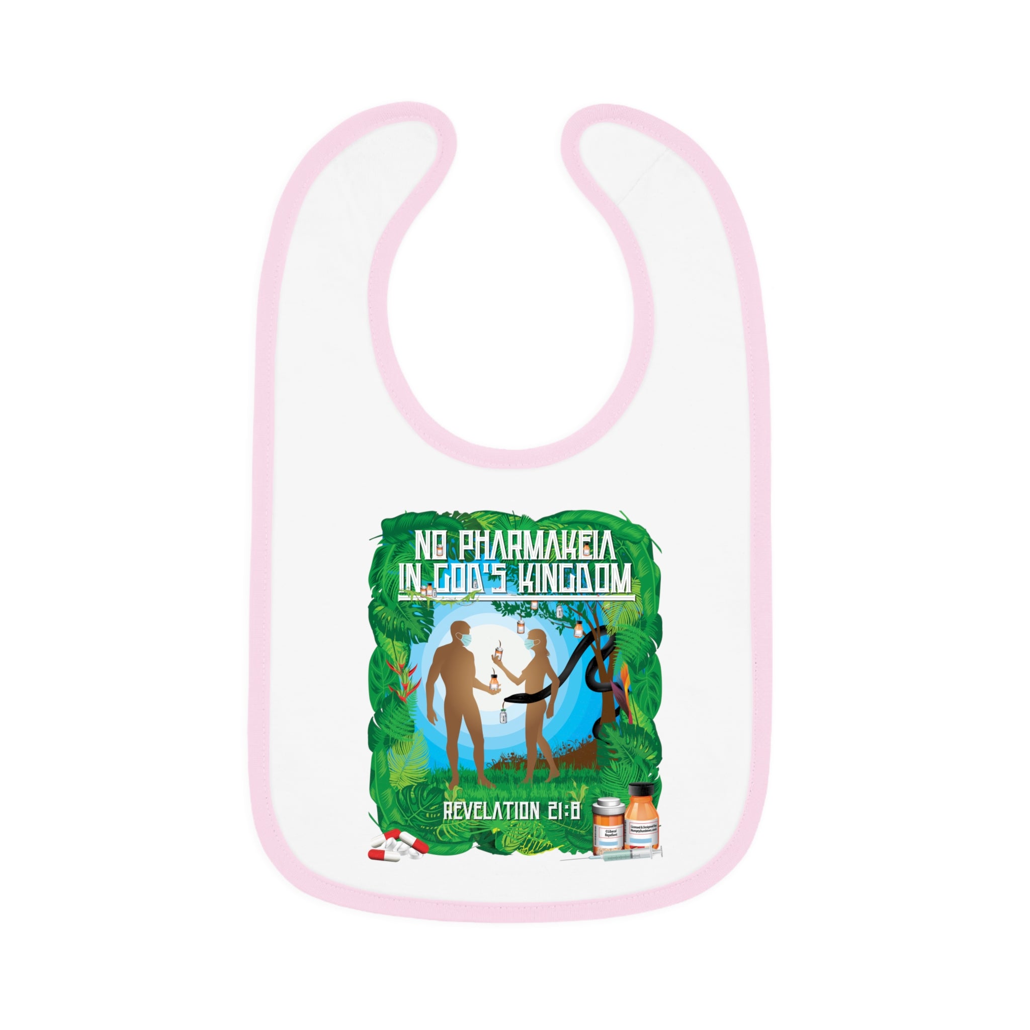 No Pharmakeia in God's Kingdom - Infant Soft Cotton Bib with Contrast Trim