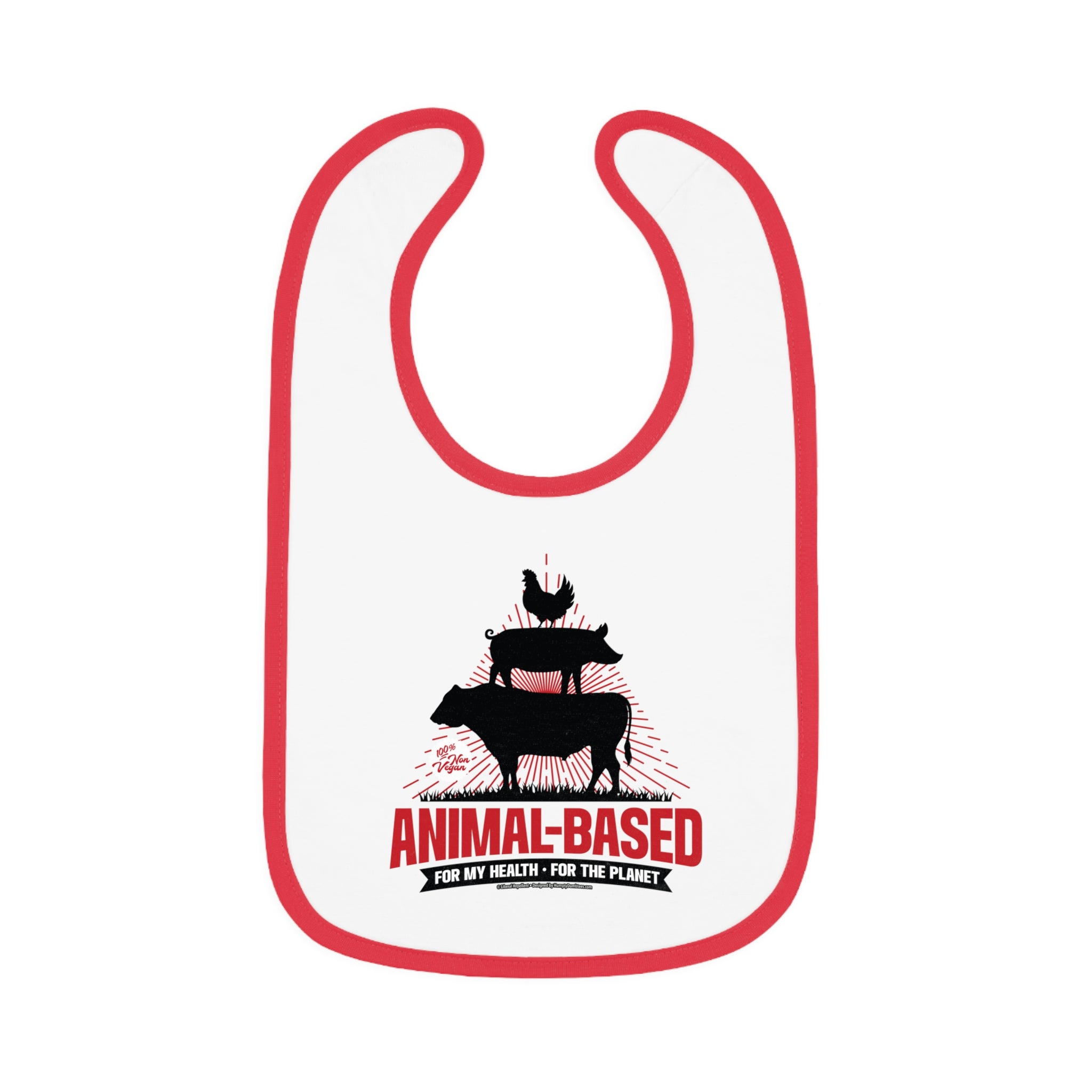 Animal Based - Infant Soft Cotton Bib with Contrast Trim