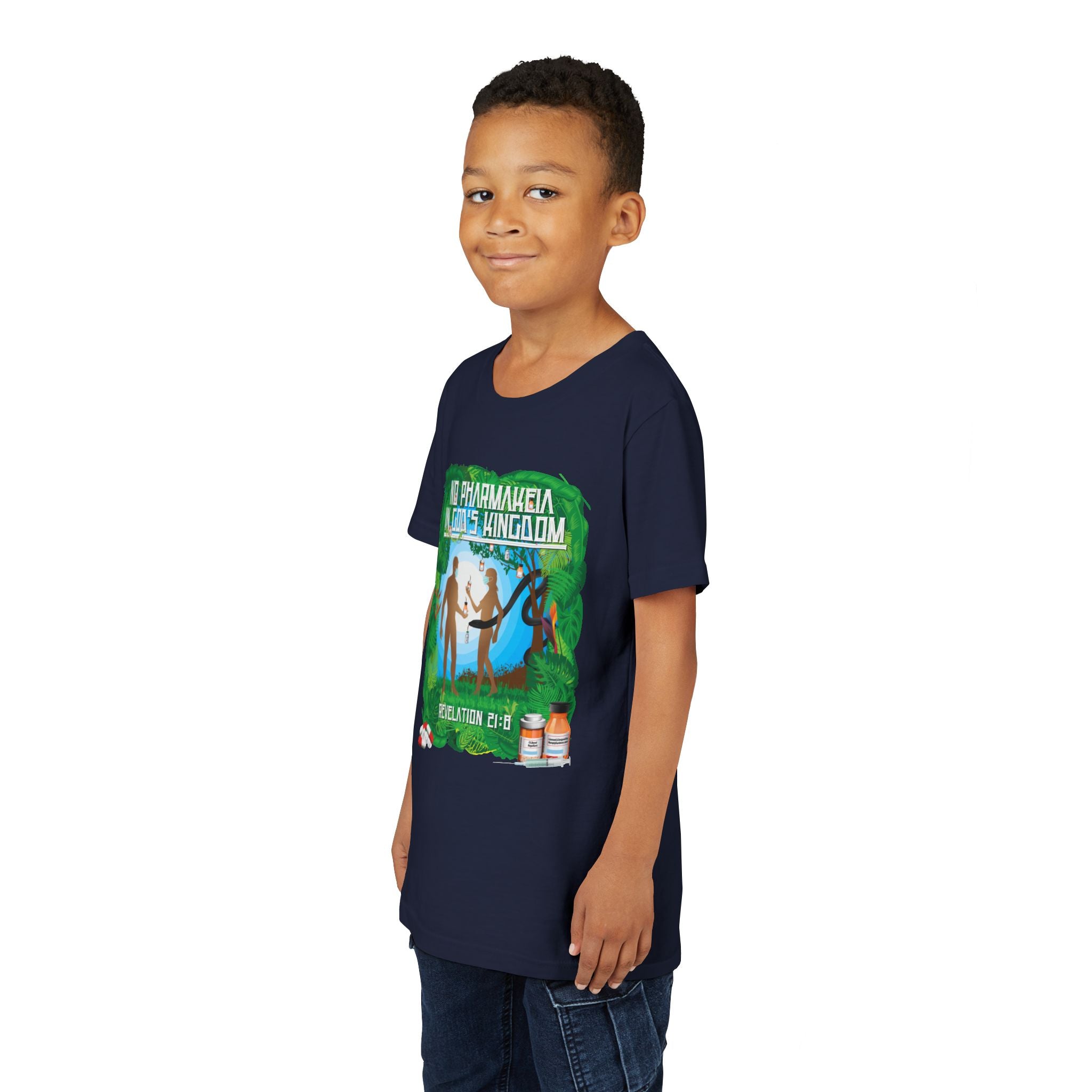 No Pharmakeia in God's Kingdom - Youth Soft Cotton Short Sleeve T-Shirt
