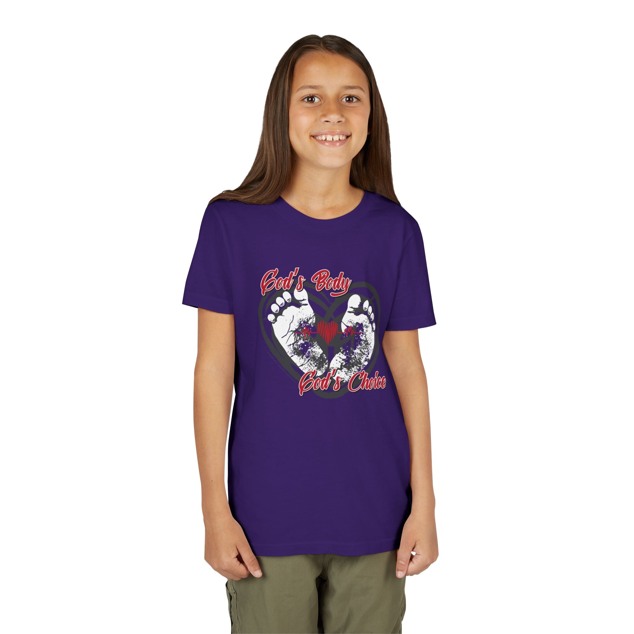 God's Body, God's Choice - Youth Soft Cotton Short Sleeve T-Shirt