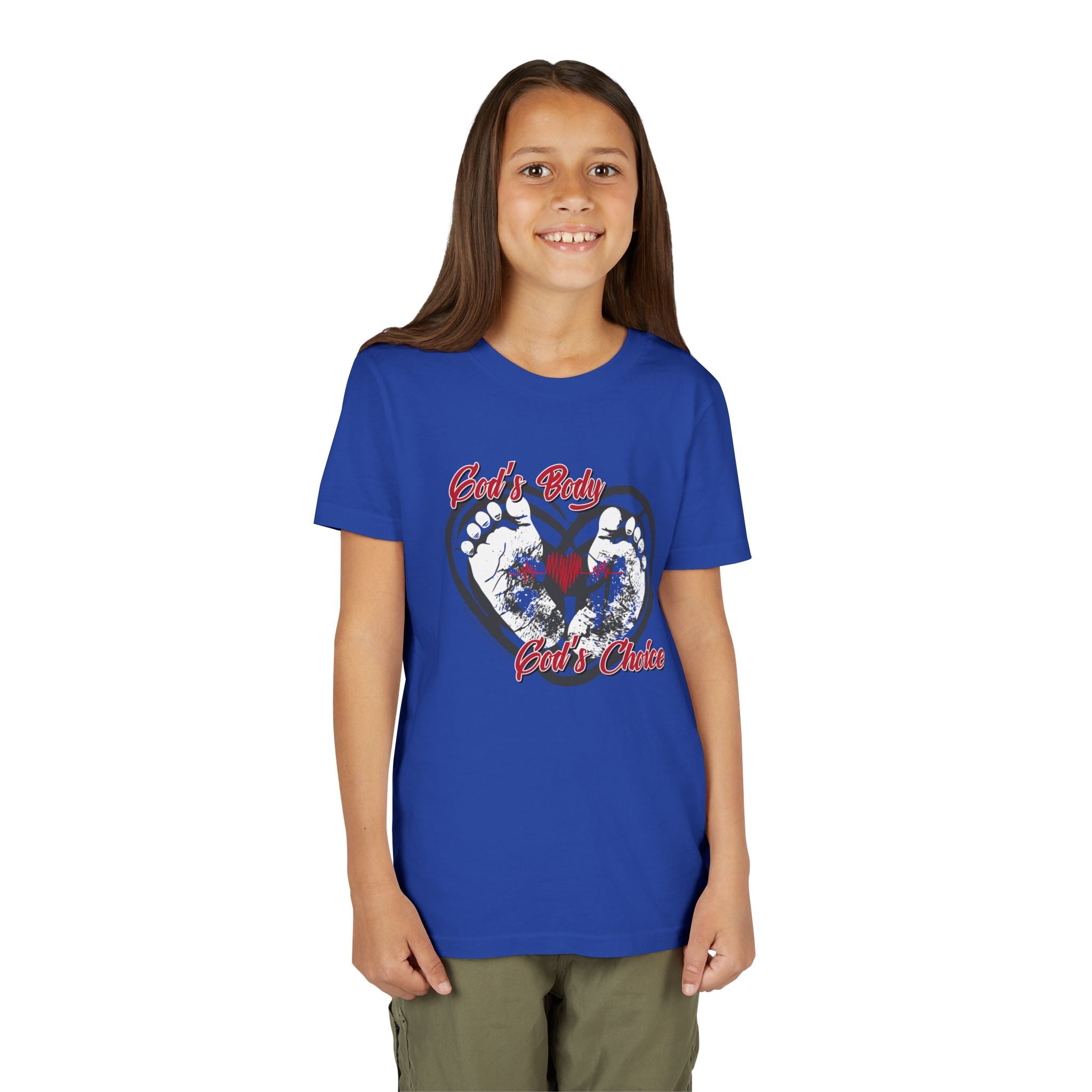 God's Body, God's Choice - Youth Soft Cotton Short Sleeve T-Shirt