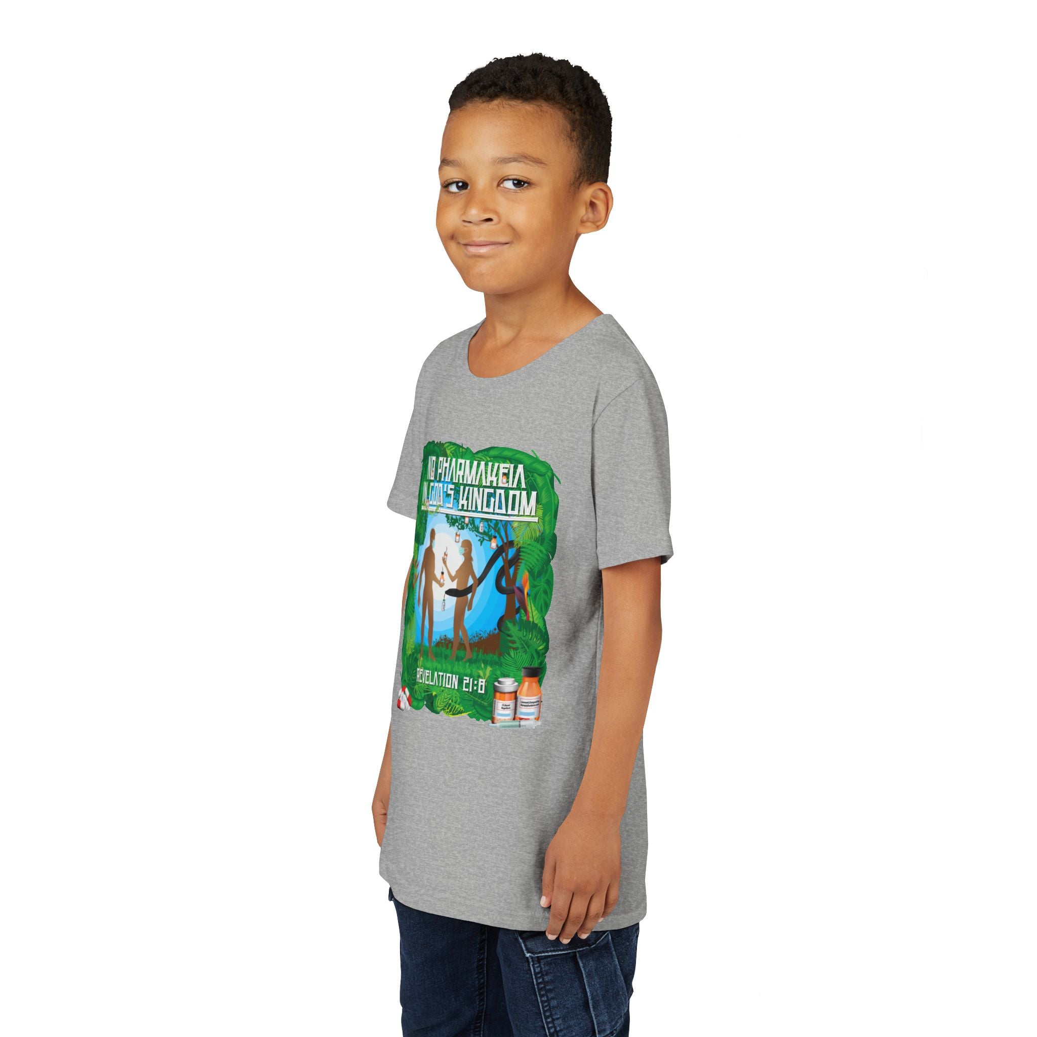 No Pharmakeia in God's Kingdom - Youth Soft Cotton Short Sleeve T-Shirt