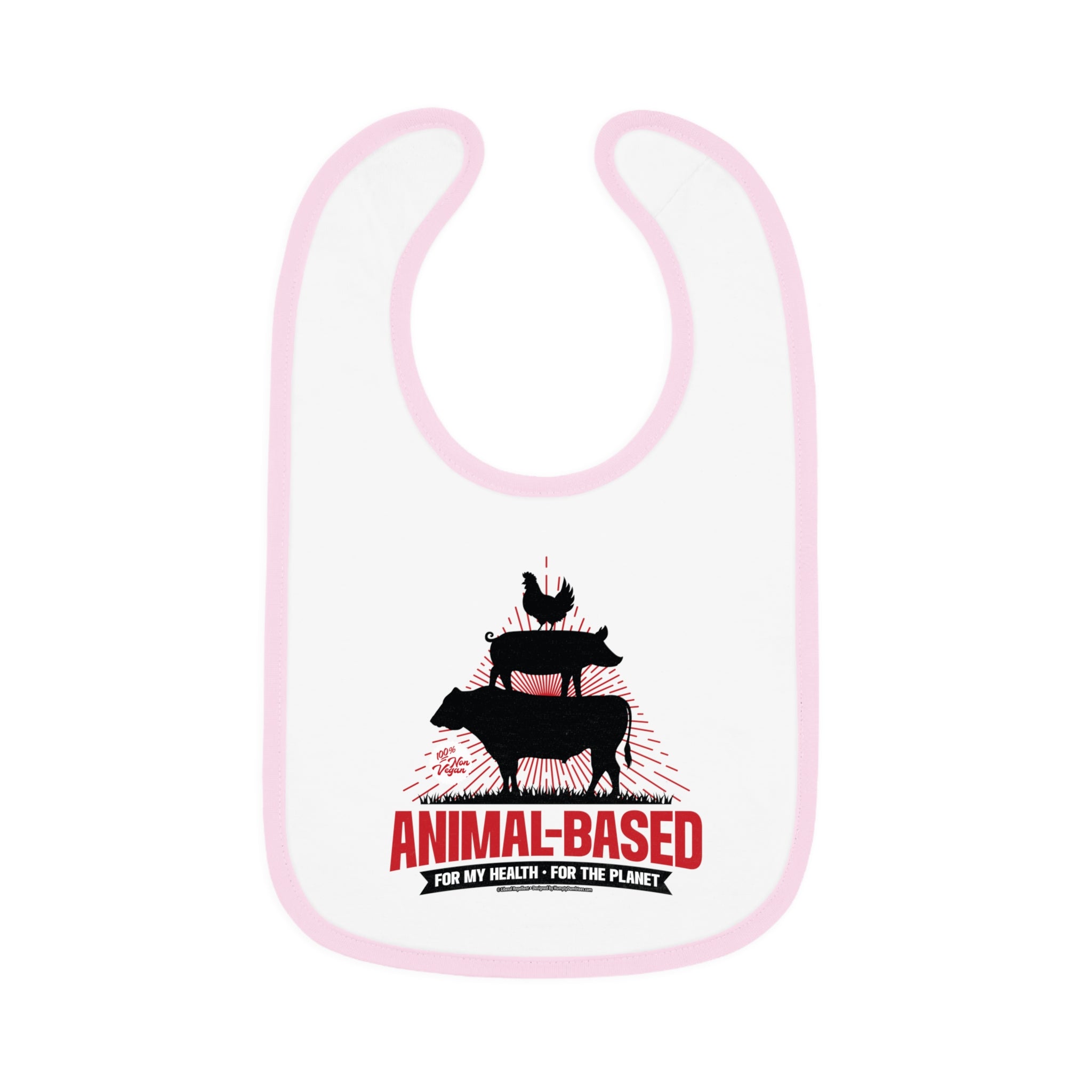 Animal Based - Infant Soft Cotton Bib with Contrast Trim