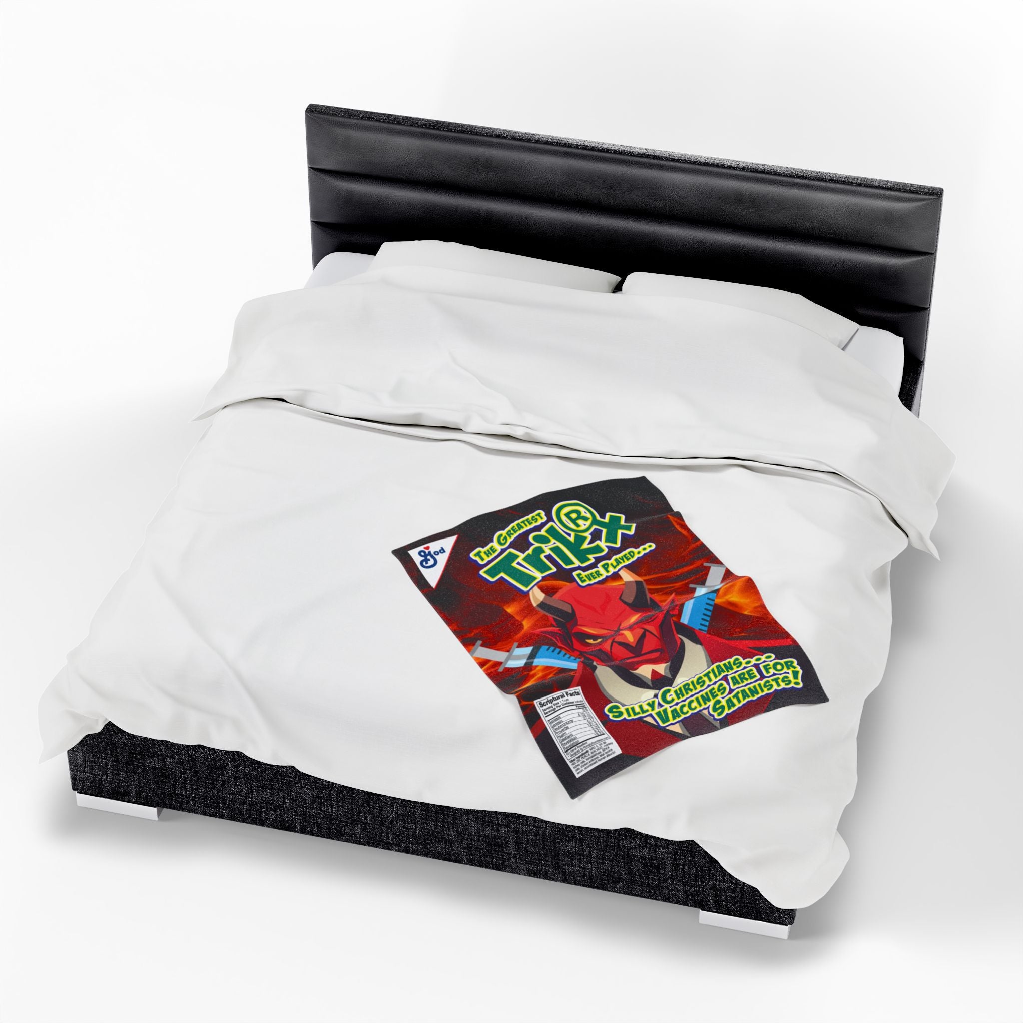 Silly Christians, Vaccines are for Satanists - Eco-Friendly Velveteen Plush Blanket