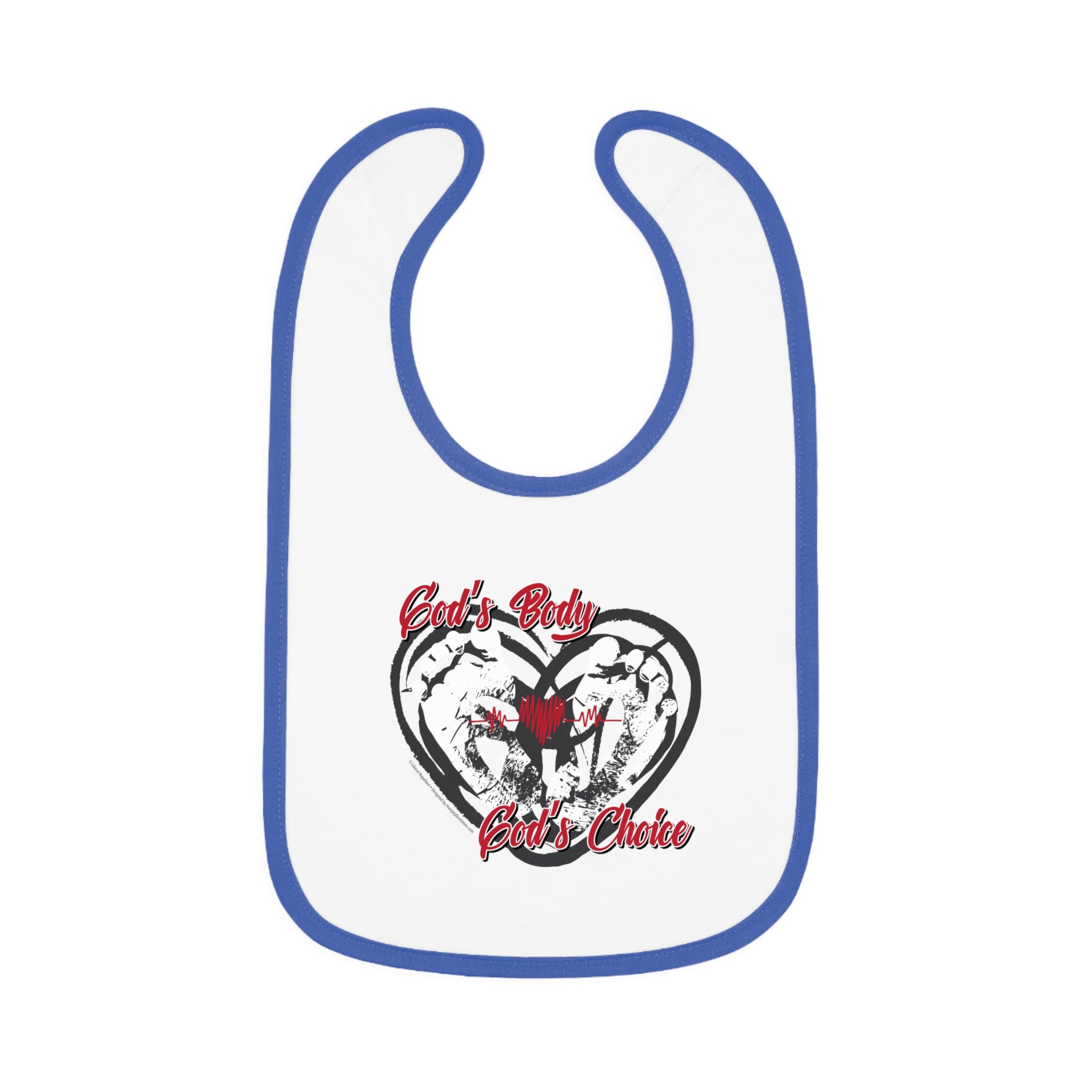 God's Body, God's Choice - Infant Soft Cotton Bib with Contrast Trim
