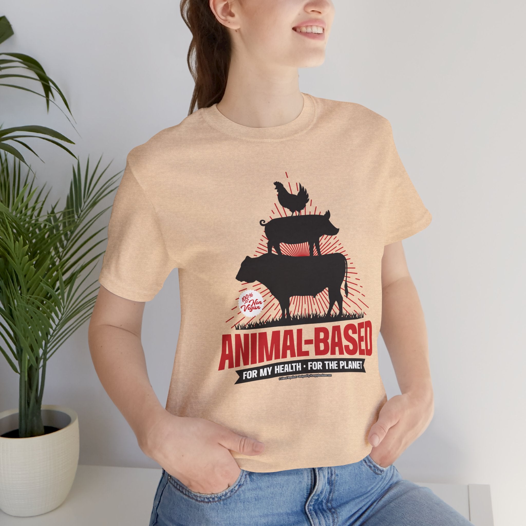 Animal-Based For My Health, For The Planet - Unisex Soft Cotton Short Sleeve T-Shirt
