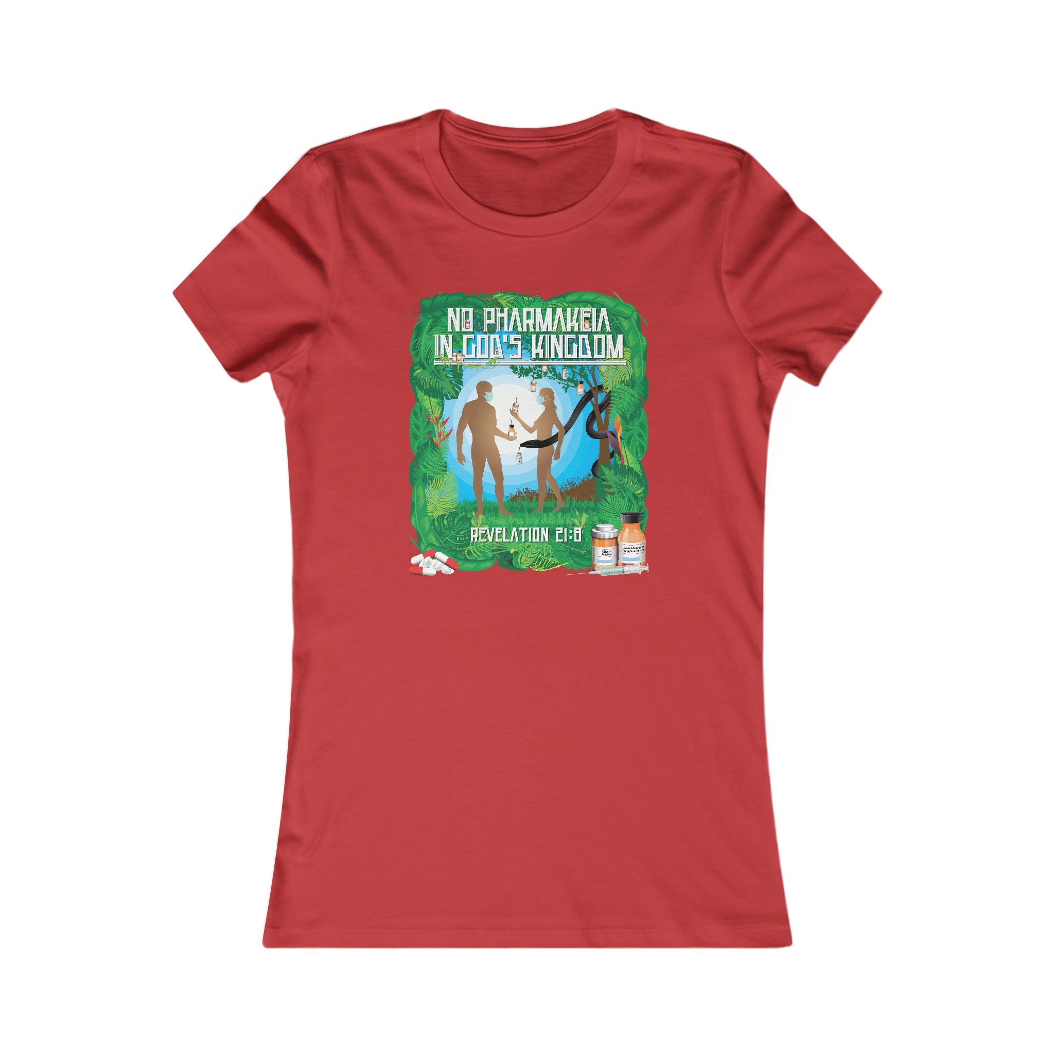 No Pharmakeia in God's Kingdom - Ladies Soft Cotton Cap Sleeve T-Shirt