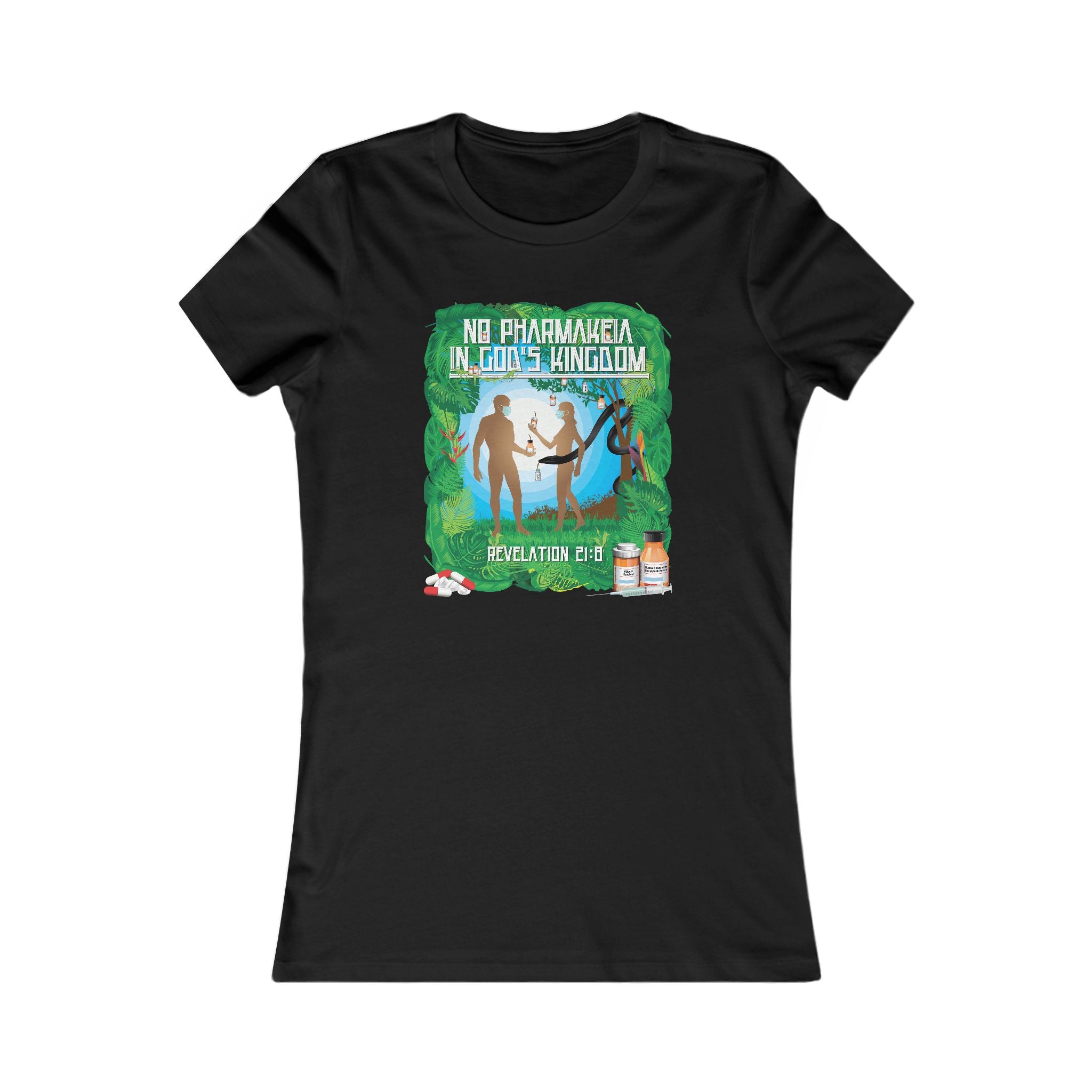 No Pharmakeia in God's Kingdom - Ladies Soft Cotton Cap Sleeve T-Shirt