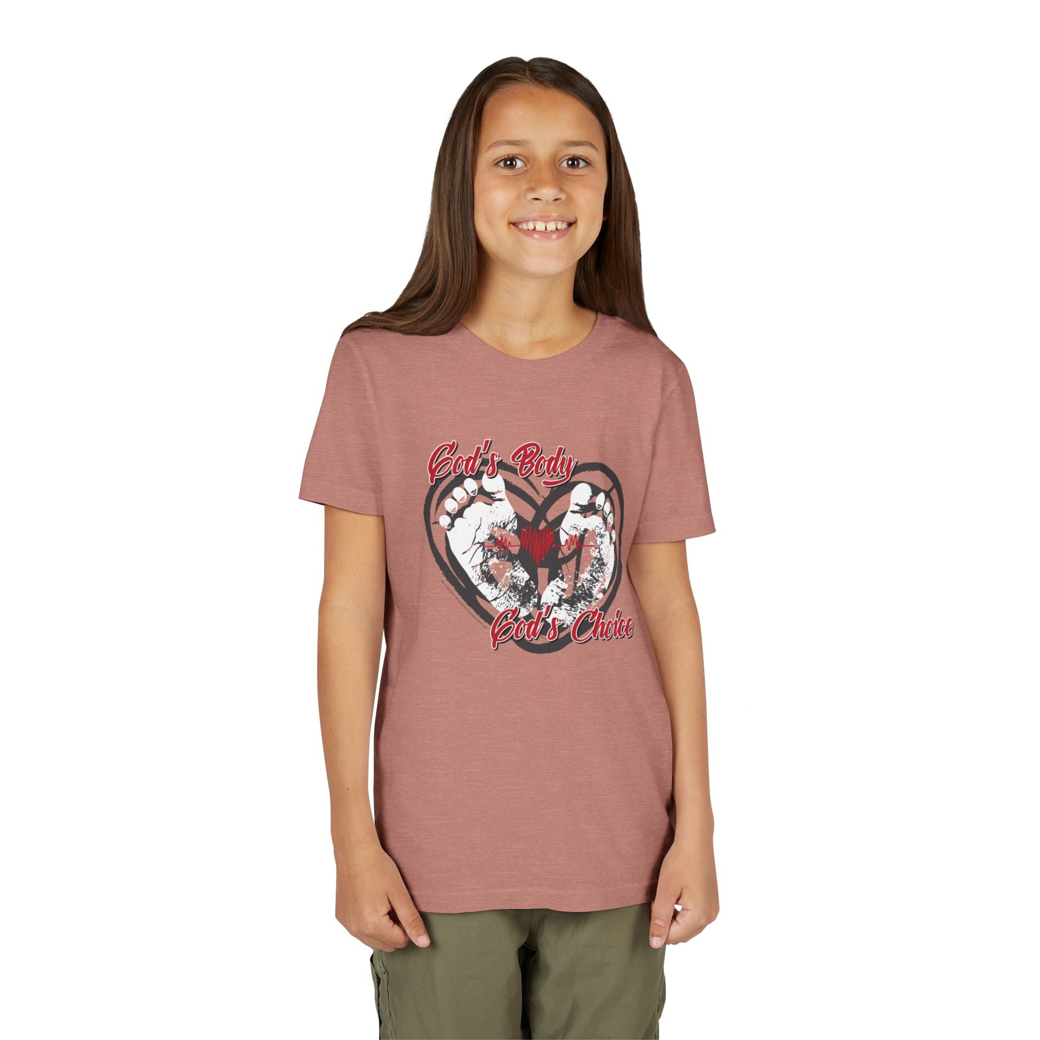 God's Body, God's Choice - Youth Soft Cotton Short Sleeve T-Shirt
