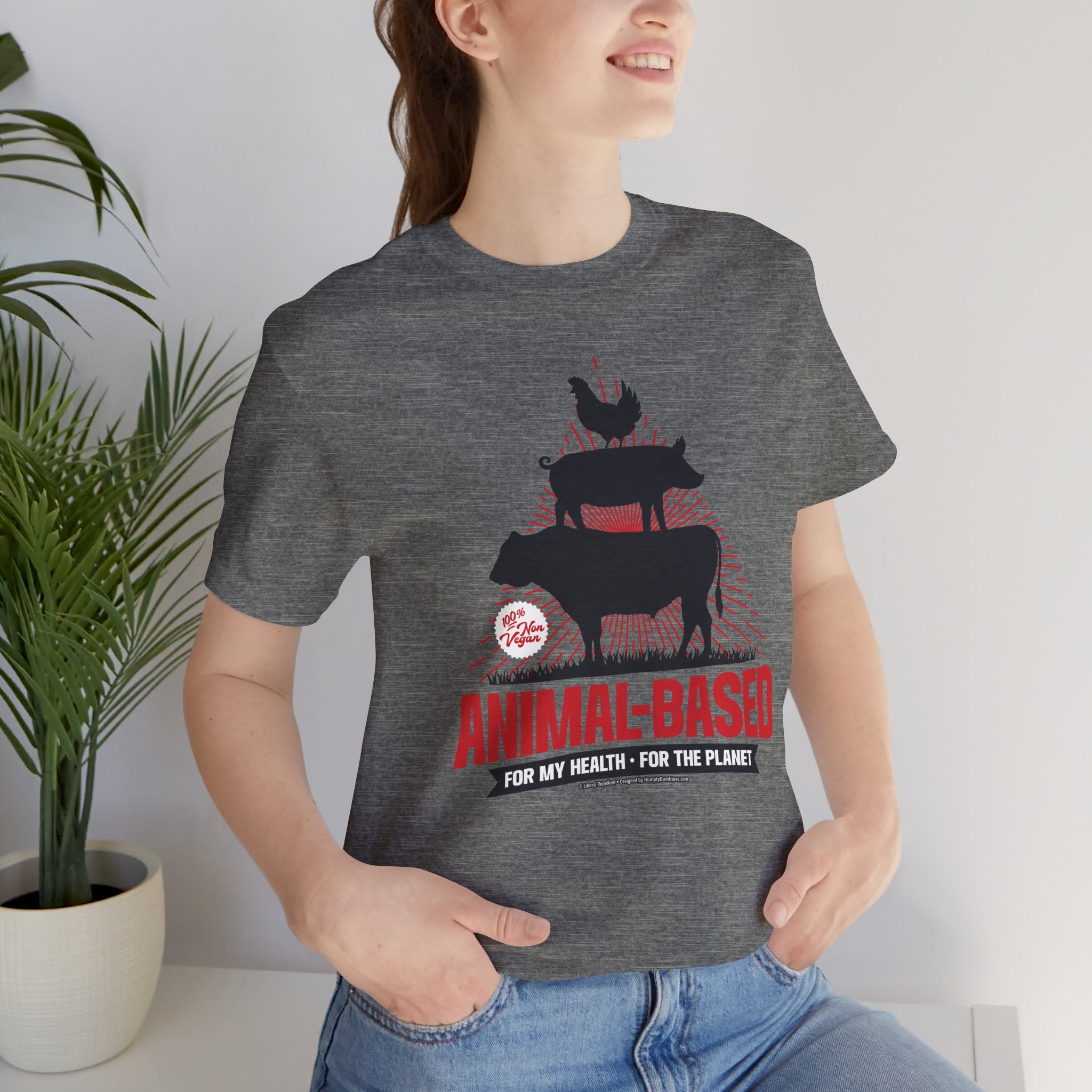 Animal-Based For My Health, For The Planet - Unisex Soft Cotton Short Sleeve T-Shirt