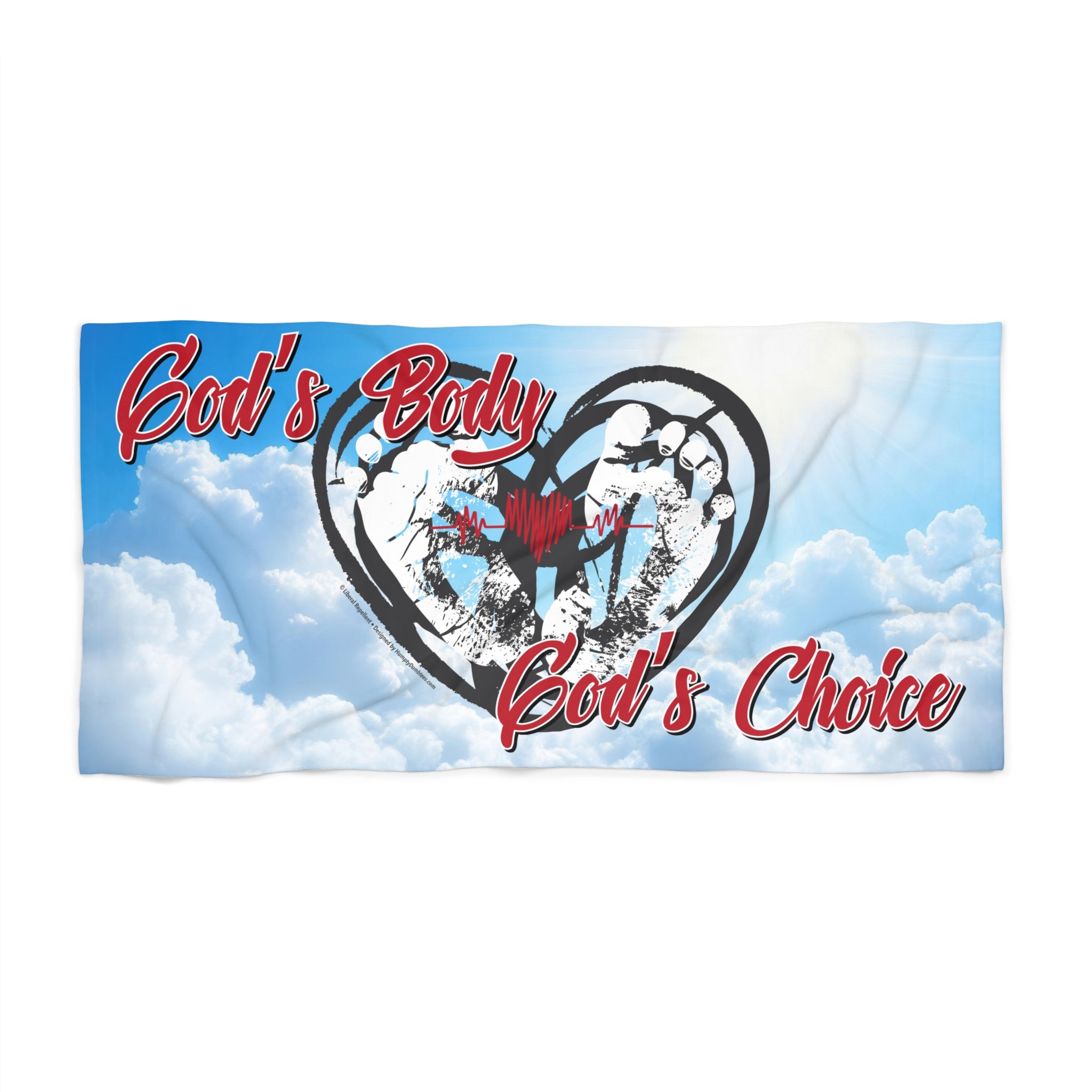 God's Body, God's Choice - Eco-Friendly 30" x 60" Beach Towel