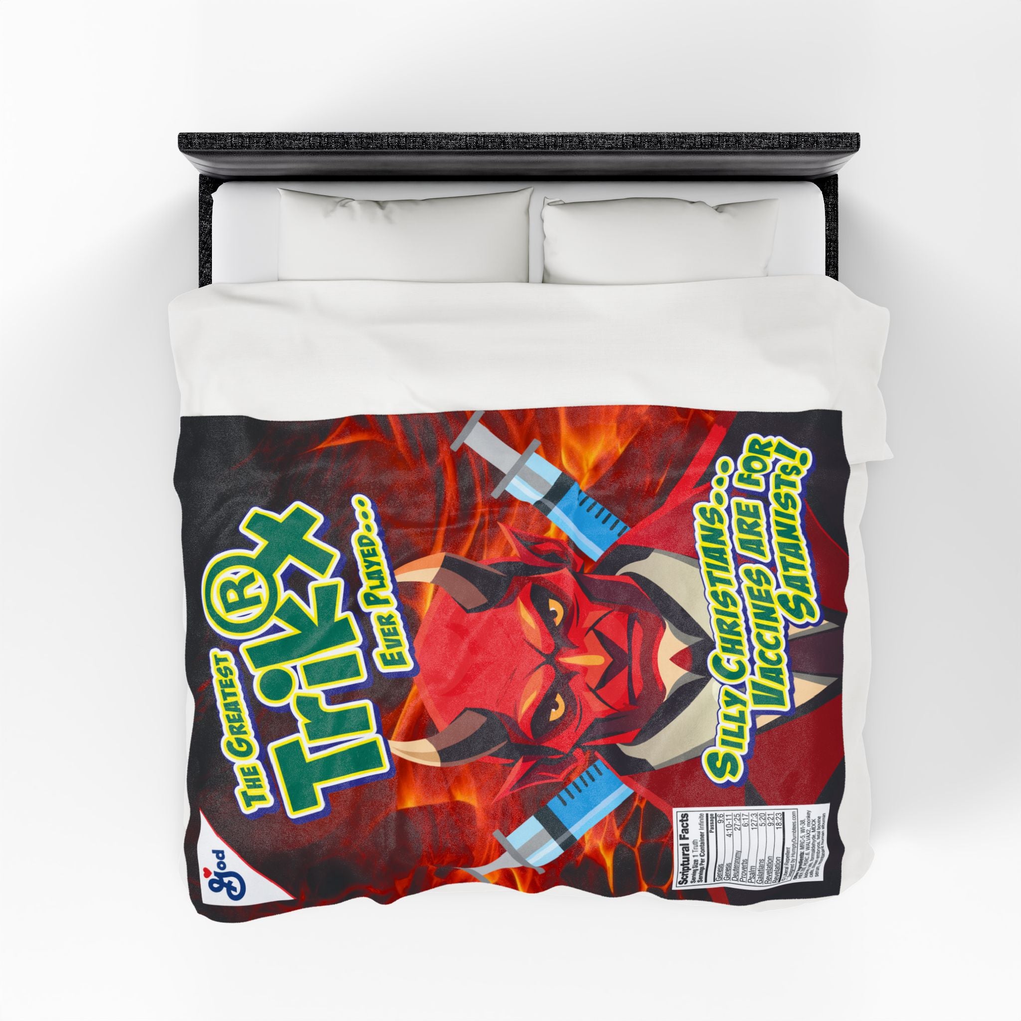 Silly Christians, Vaccines are for Satanists - Eco-Friendly Velveteen Plush Blanket