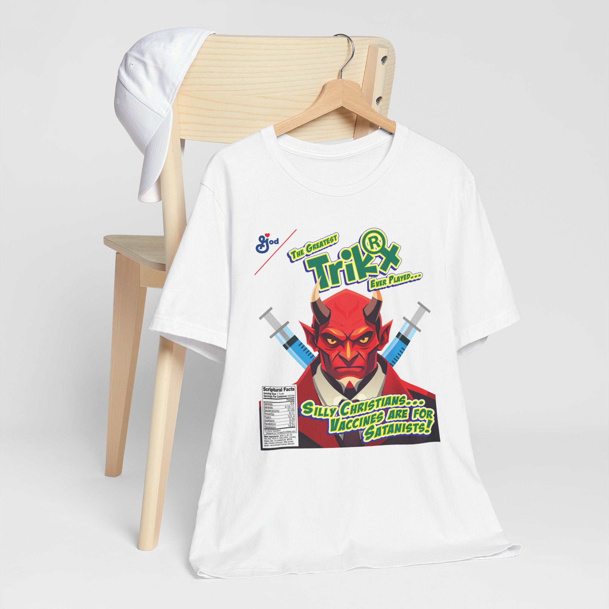 Silly Christians, Vaccines are for Satanists - Unisex Soft Cotton Short Sleeve T-Shirt