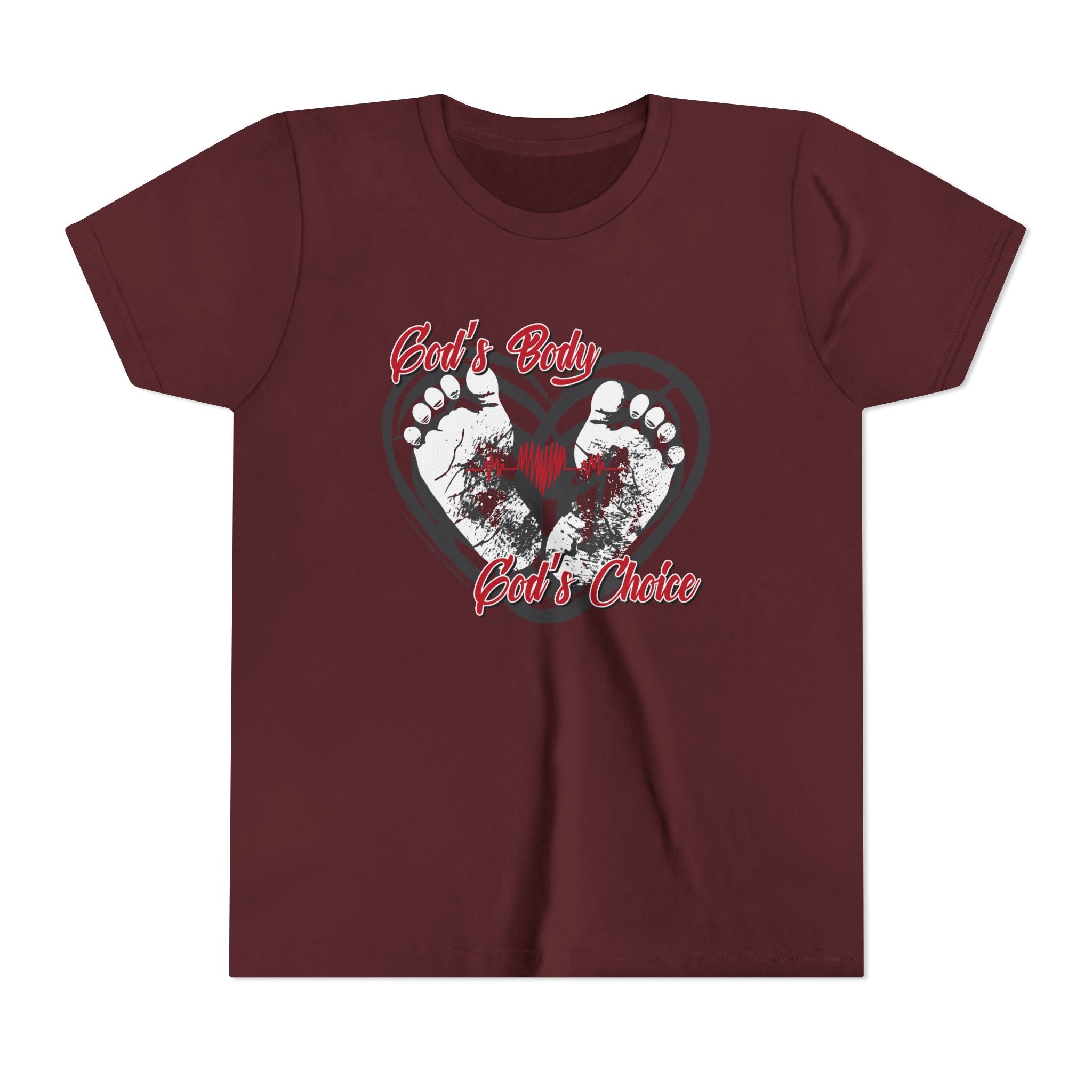 God's Body, God's Choice - Youth Soft Cotton Short Sleeve T-Shirt