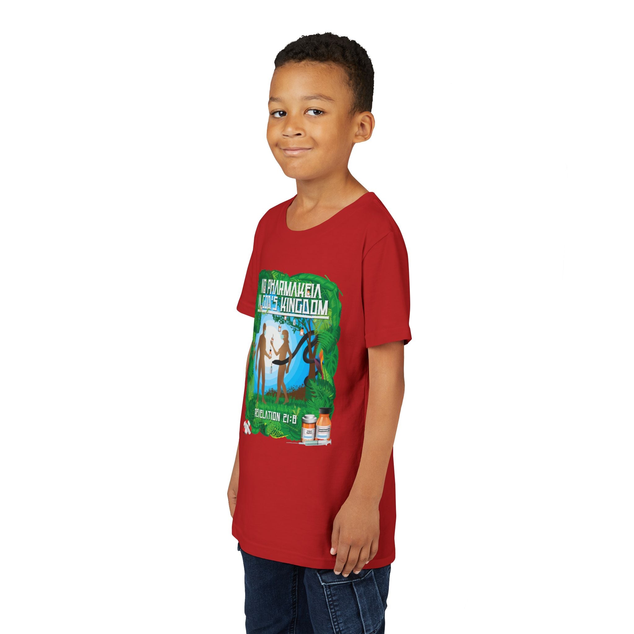 No Pharmakeia in God's Kingdom - Youth Soft Cotton Short Sleeve T-Shirt
