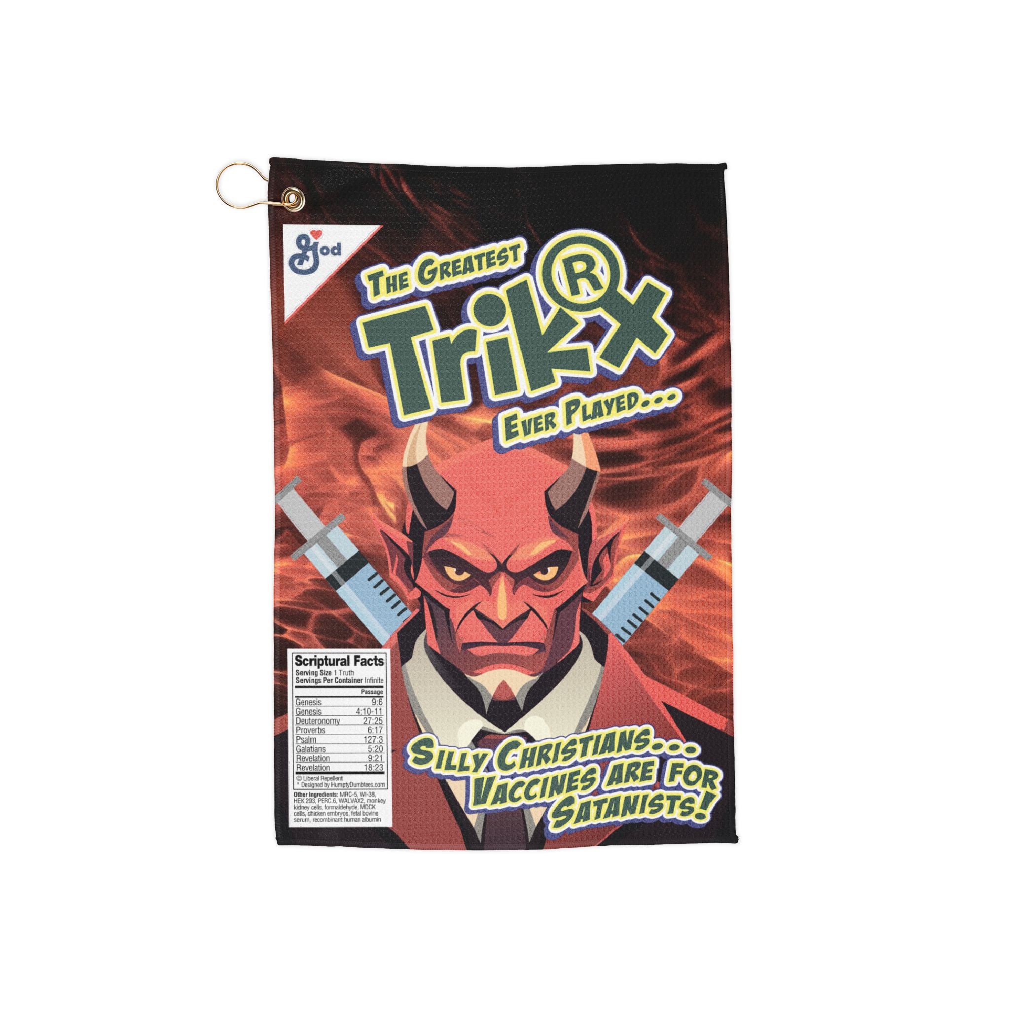 Silly Christians, Vaccines are for Satanists - Eco Friendly 16" x 24" Golf Towel