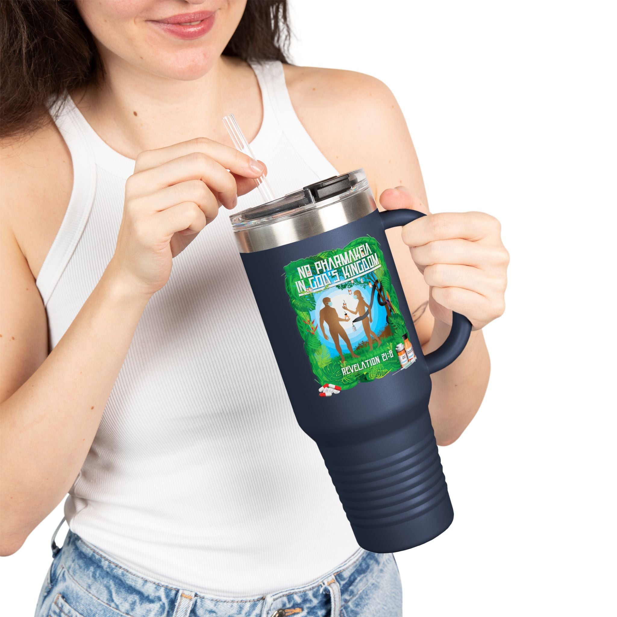 No Pharmakeia in God's Kingdom - 40oz Insulated Travel Mug