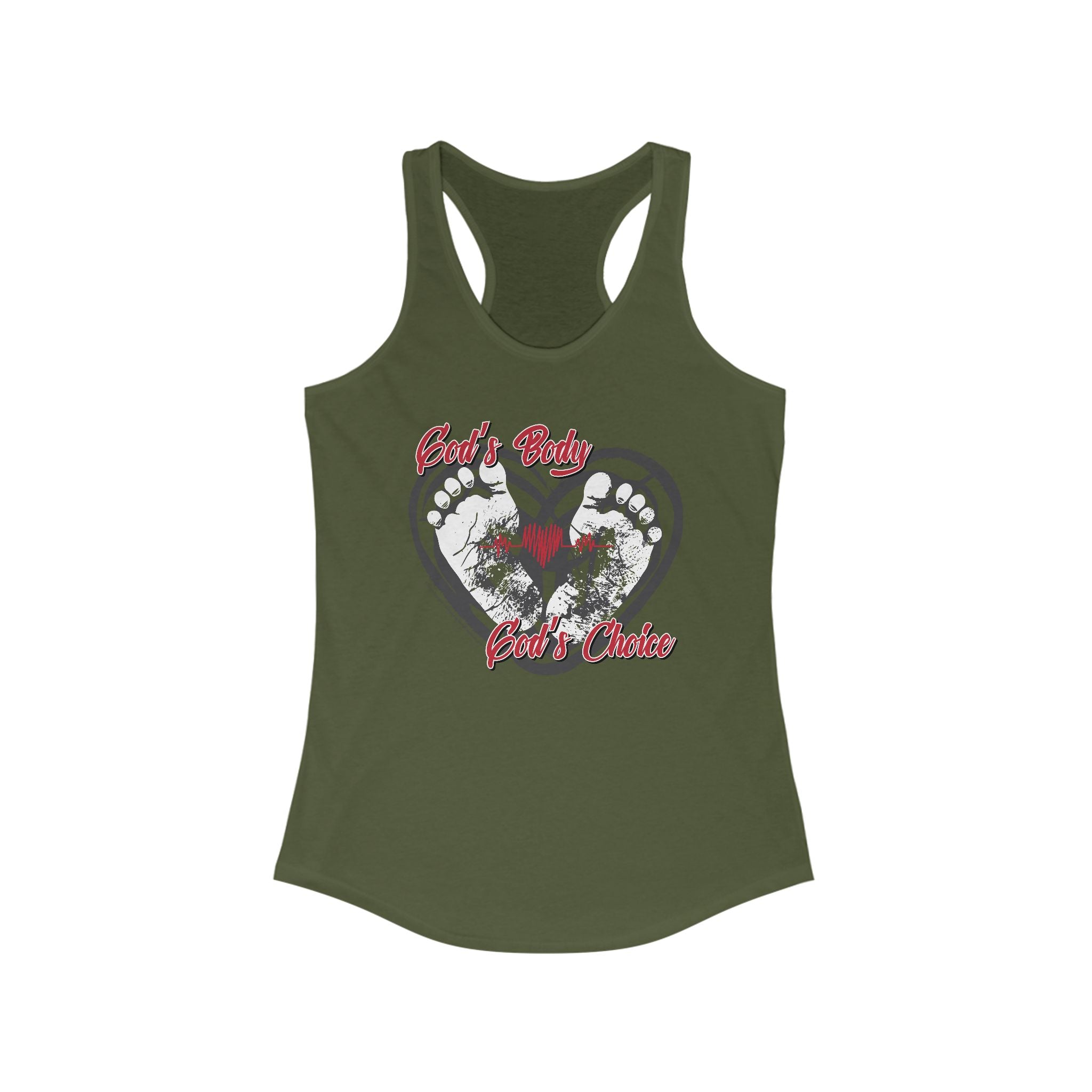 God's Body, God's Choice - Ladies Ideal Racerback Tank