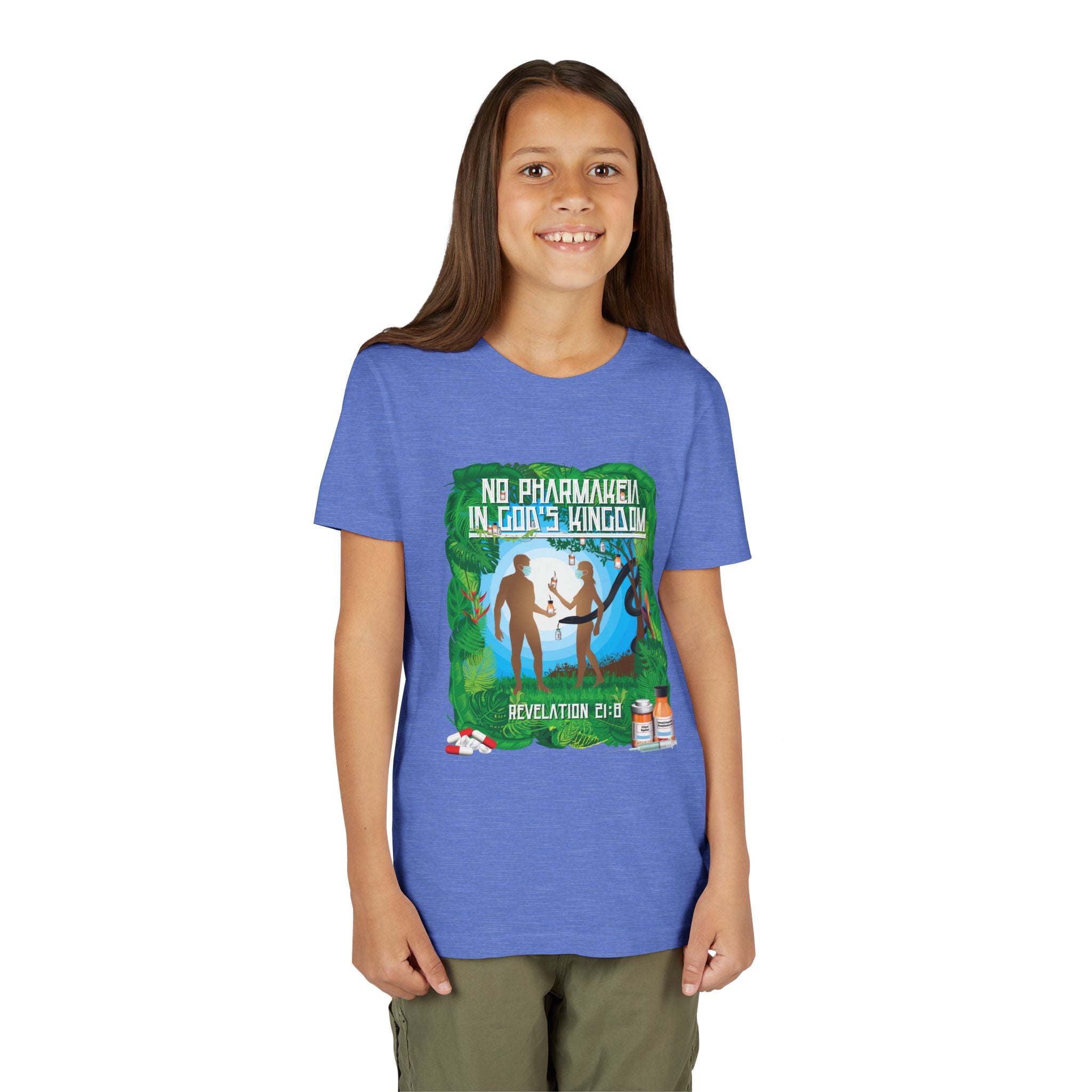 No Pharmakeia in God's Kingdom - Youth Soft Cotton Short Sleeve T-Shirt