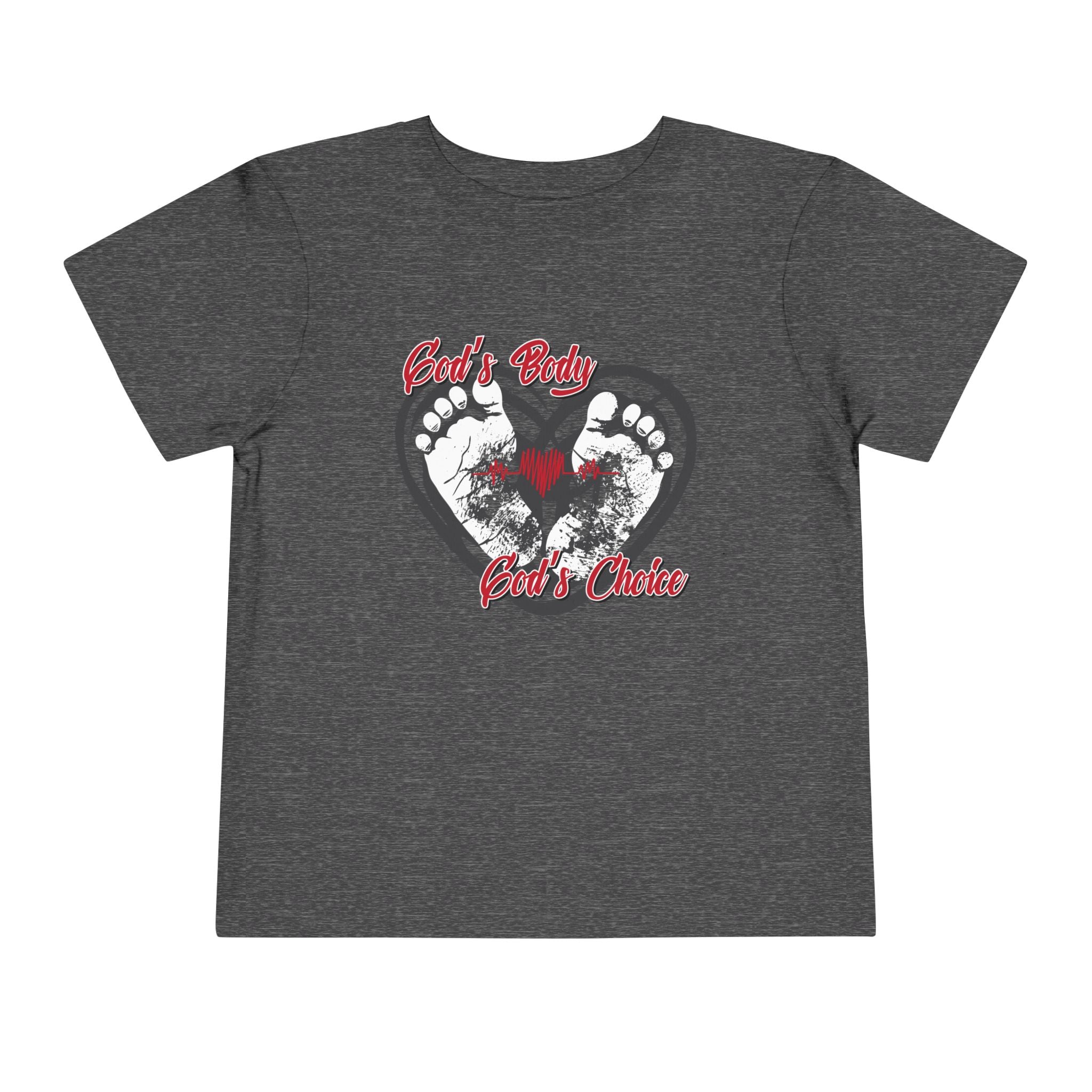 God's Body, God's Choice - Toddler Soft Cotton Short Sleeve T-Shirt