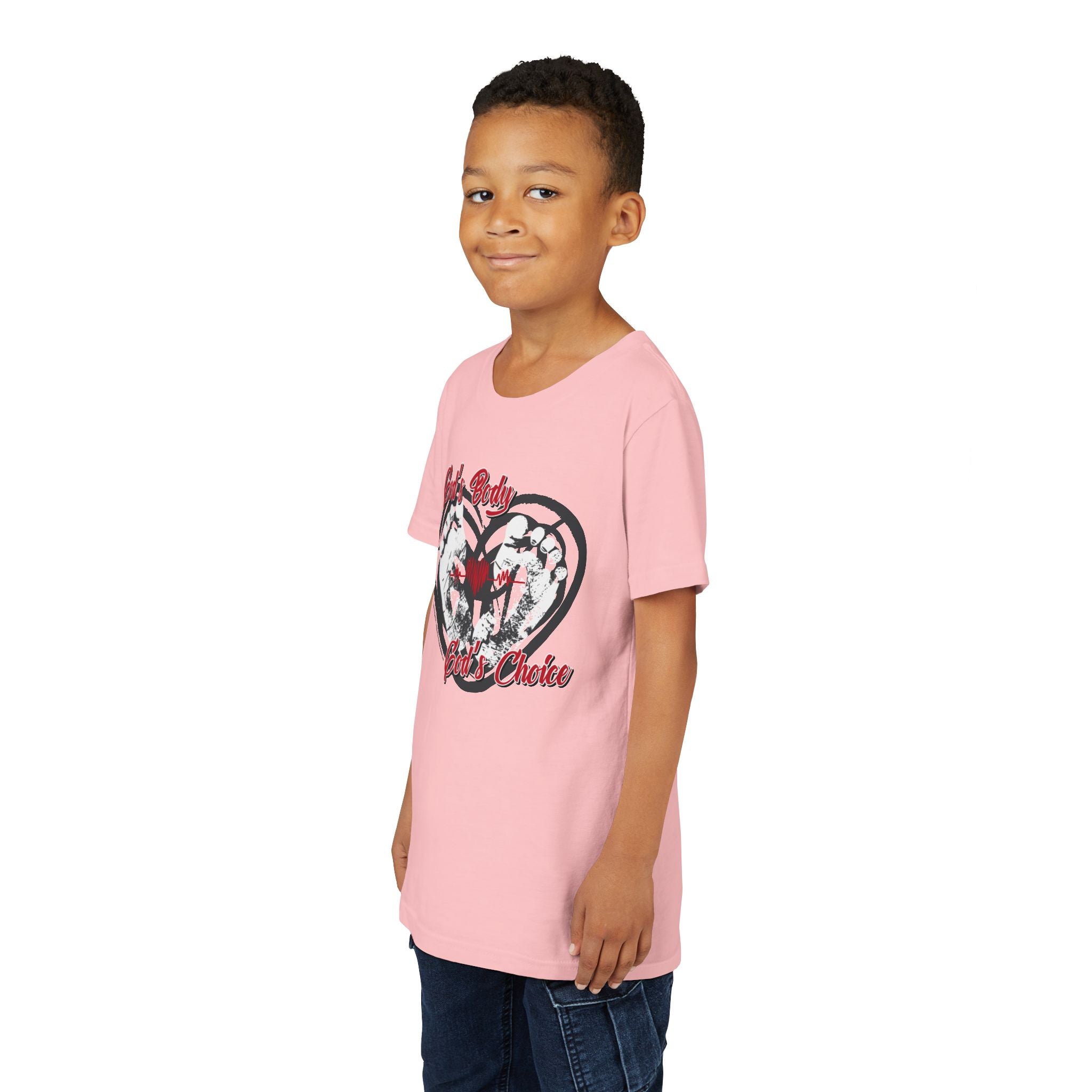 God's Body, God's Choice - Youth Soft Cotton Short Sleeve T-Shirt